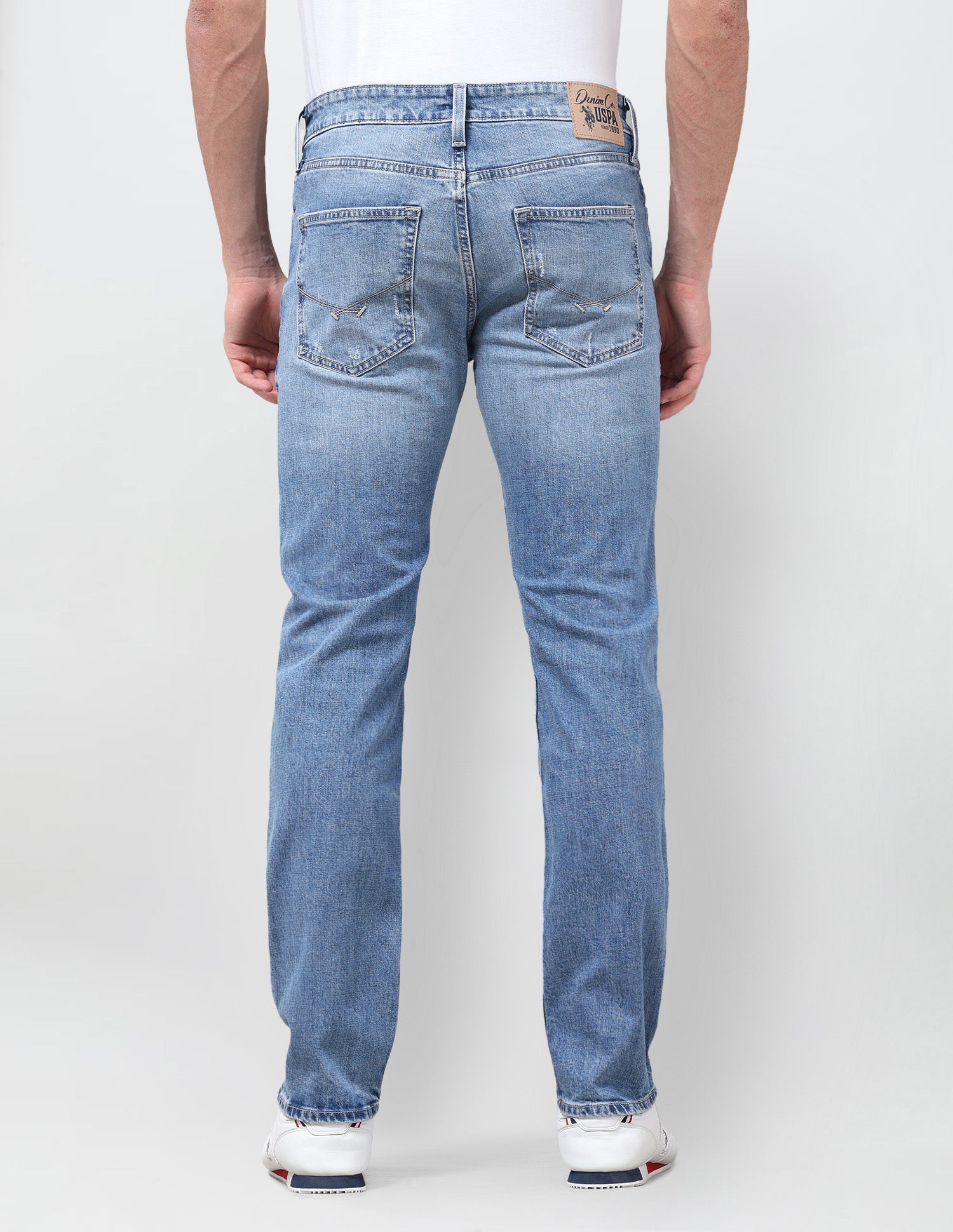 Harold Slim Straight Fit Blue Jeans Light Blue - U.S. Polo Assn. India | Large