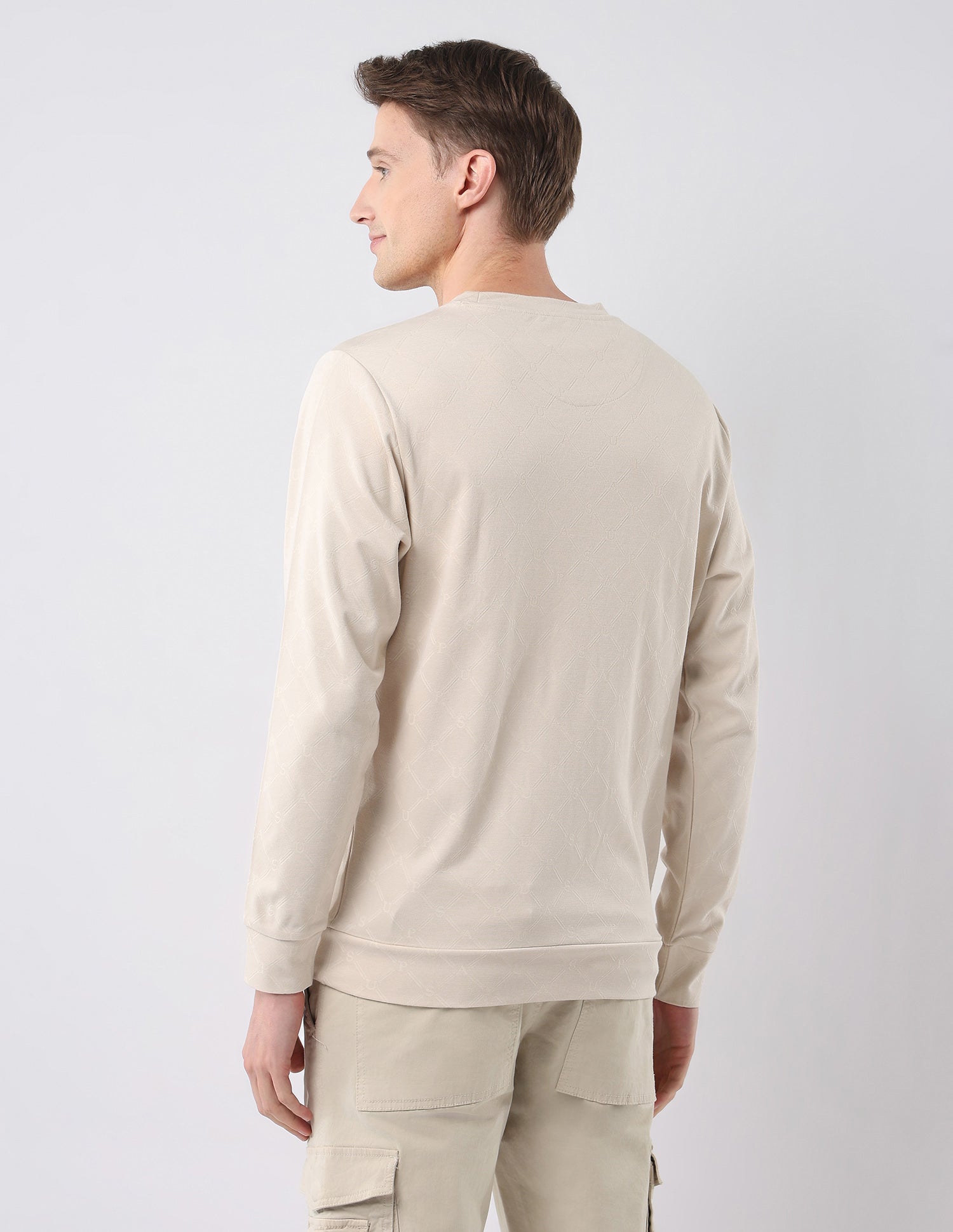 Self Design Brand Regular Fit Sweatshirt Beige - U.S. POLO ASSN. | Large