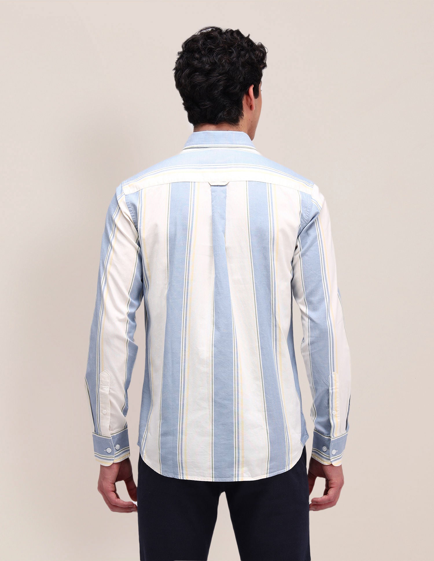 Vertical Striped Regular Fit Shirt Ivory - U.S. Polo Assn. India | Large