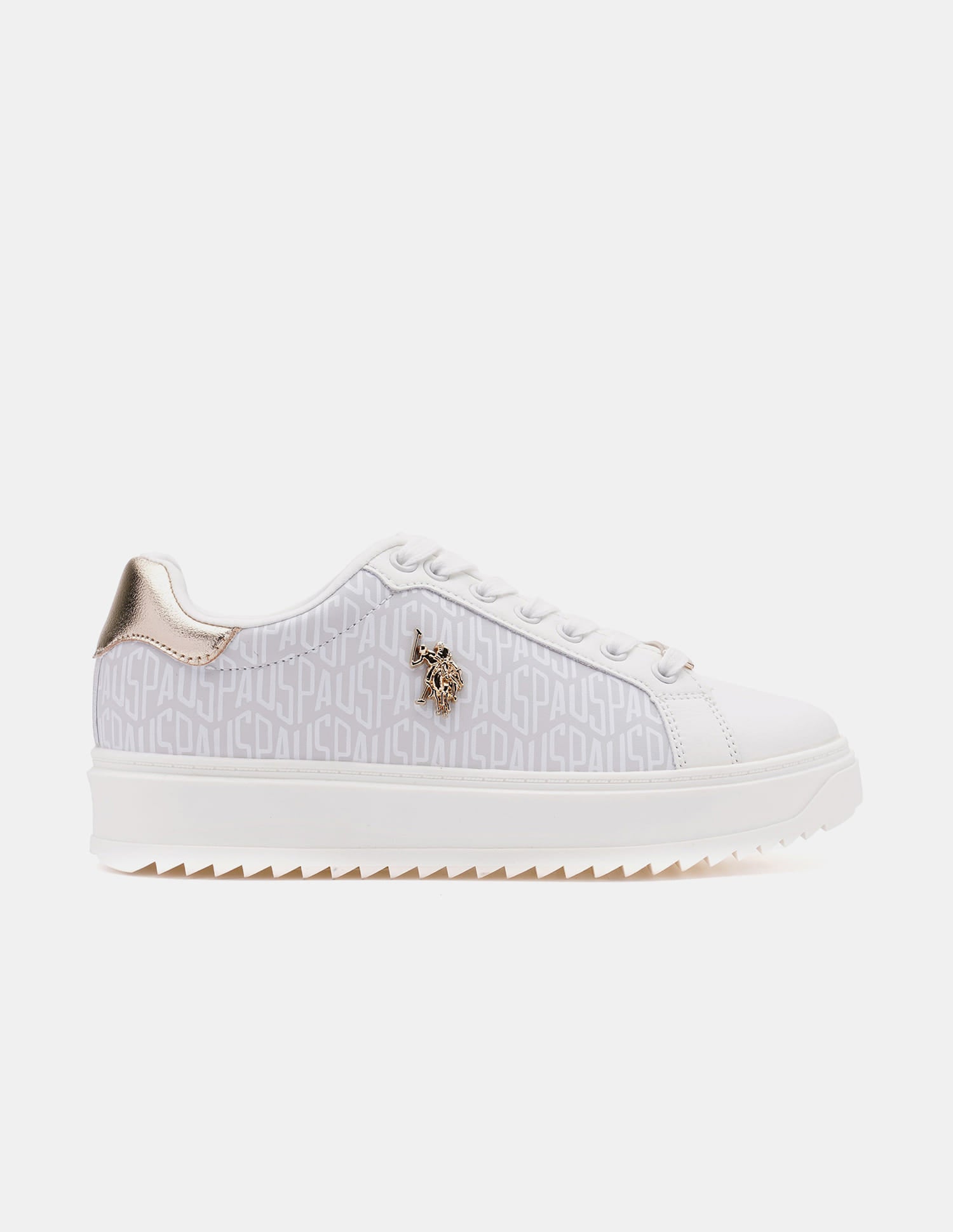 Women Narcisa Brand Printed Sneakers White - U.S. Polo Assn. India | Large