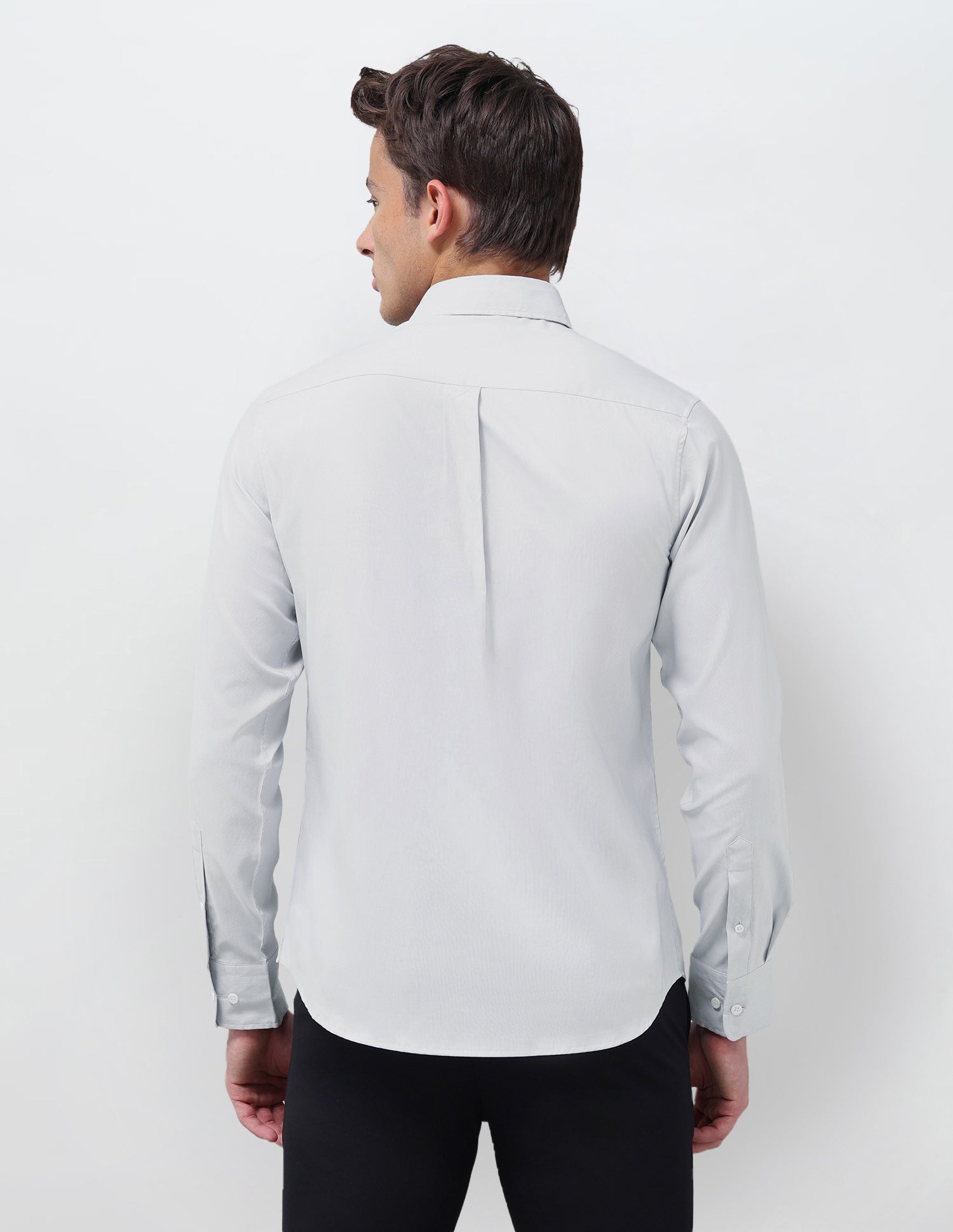 Dobby Tailored Fit Shirt Light Grey - U.S. Polo Assn. India | Large
