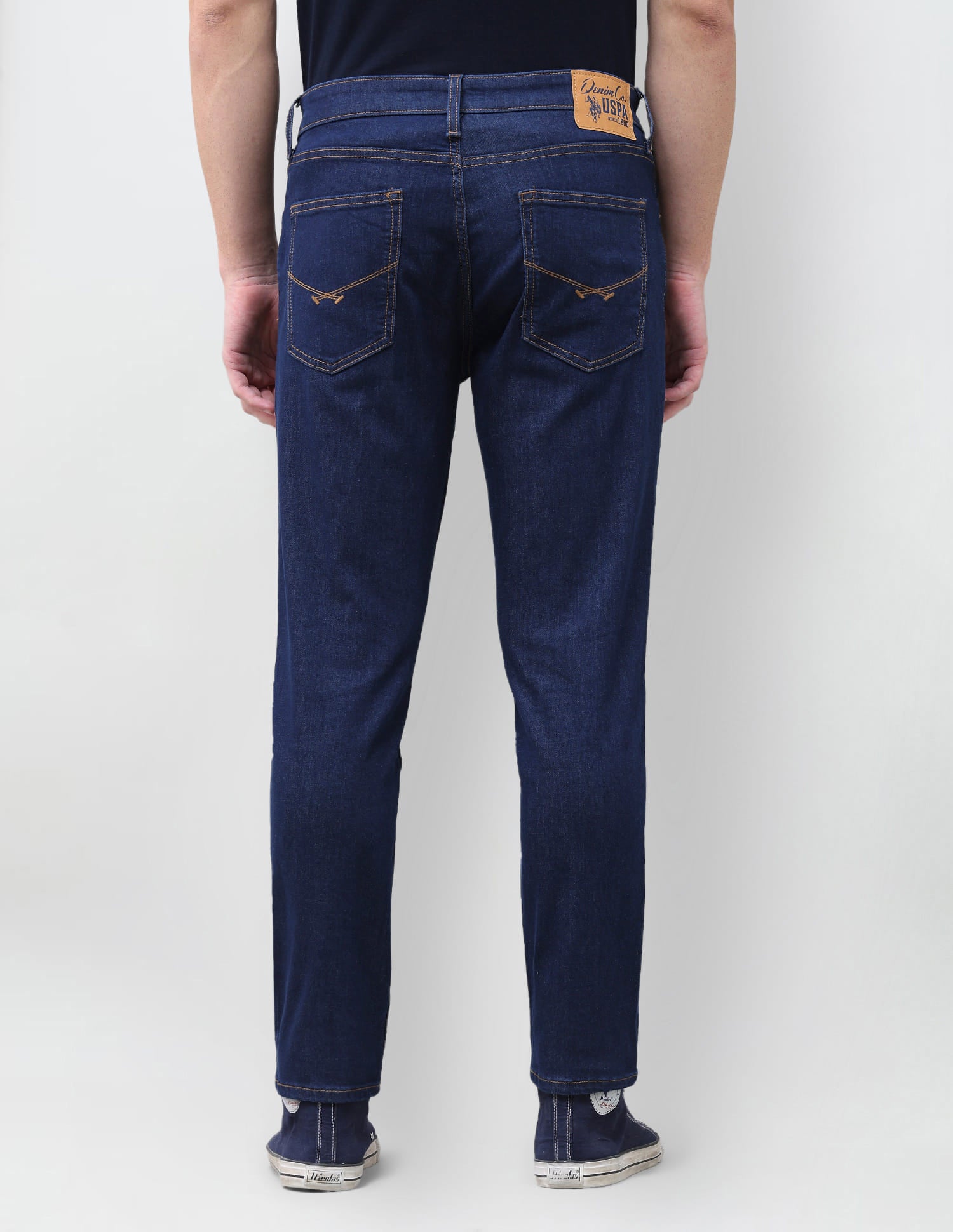 Solid Tapered Fit Jeans Blue - U.S. Polo Assn. India | Large