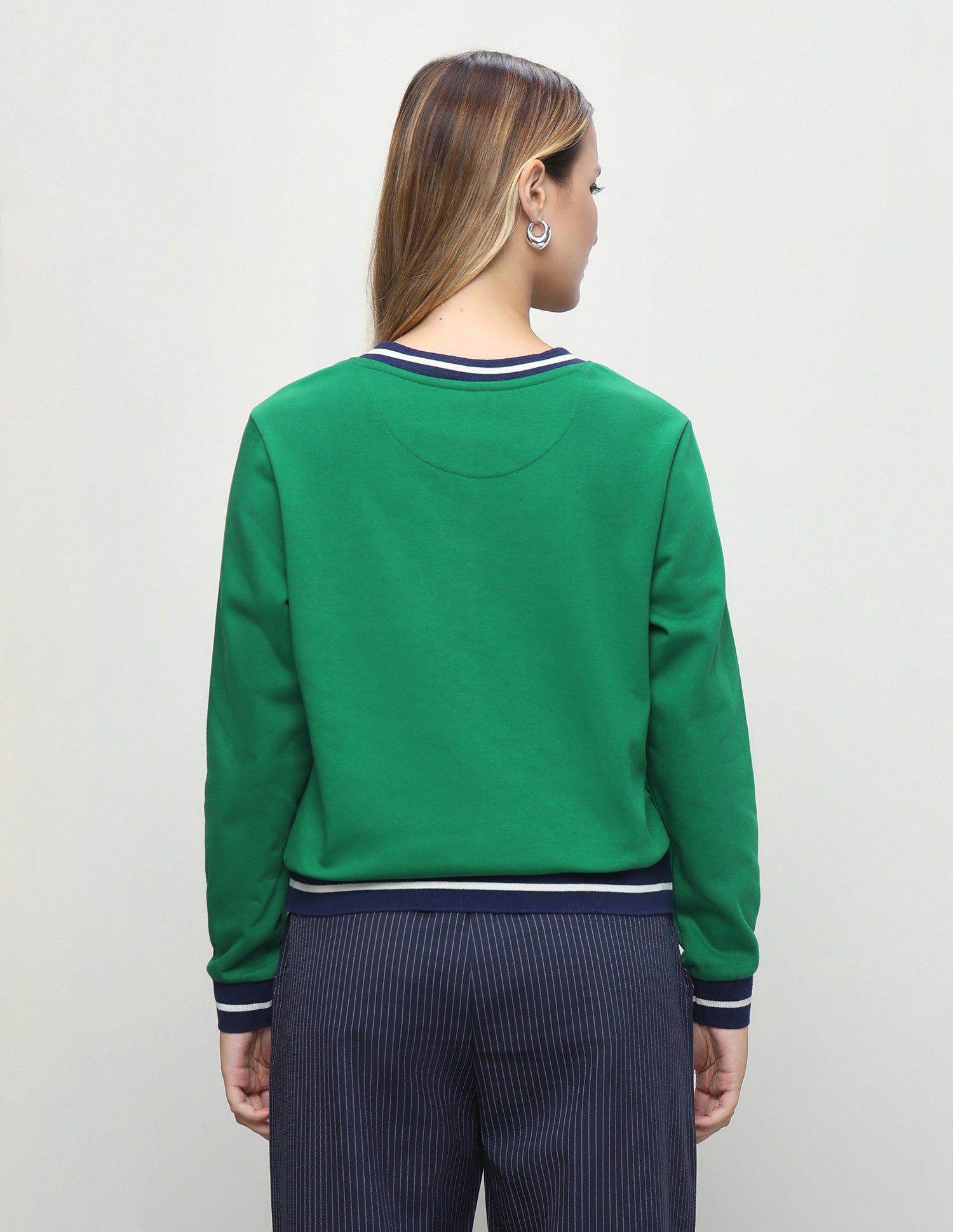 Solid Regular Fit Sweatshirt Green - U.S. Polo Assn. India | Large