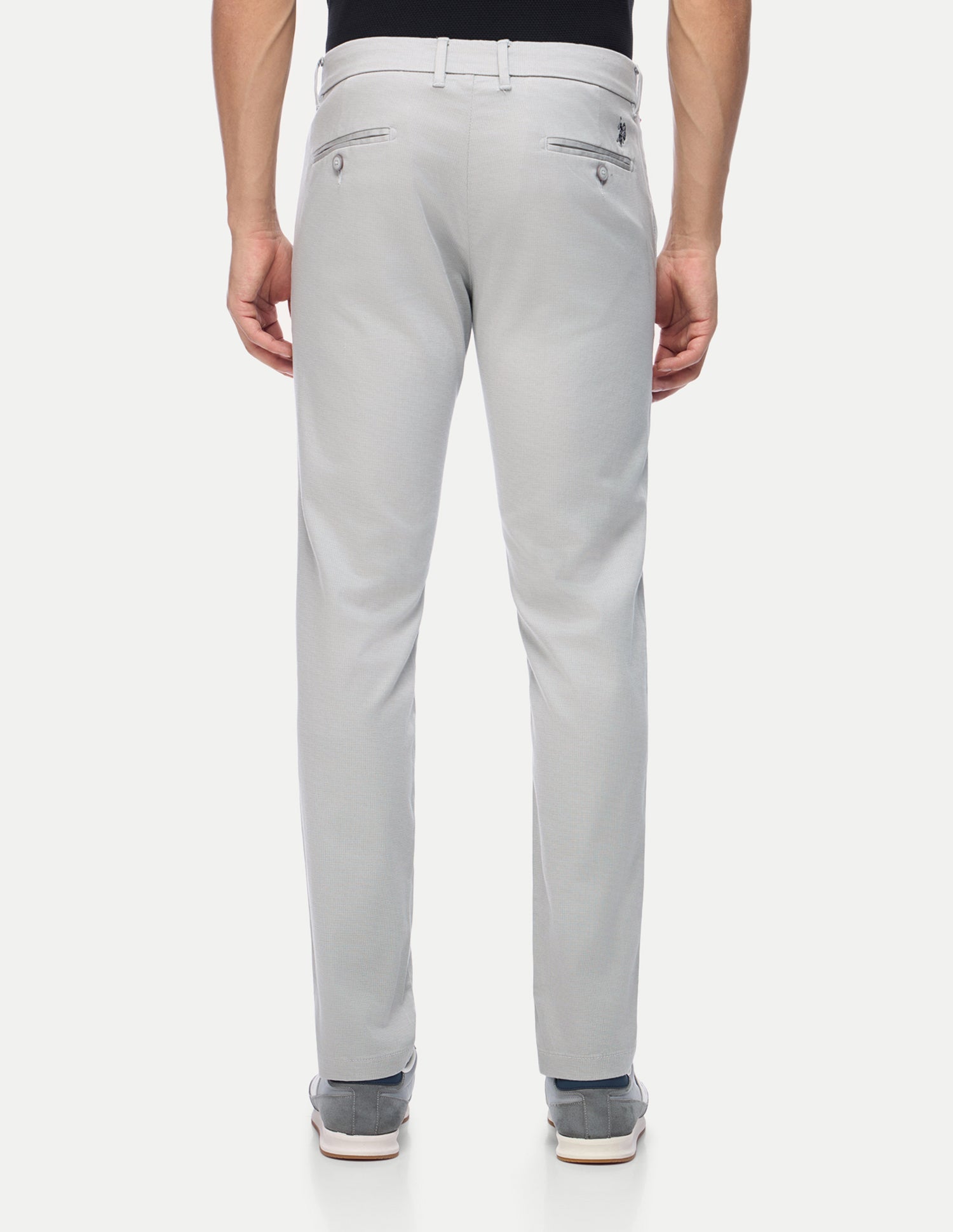 Denver Slim Fit Satin Trousers Light Grey - U.S. Polo Assn. India | Large