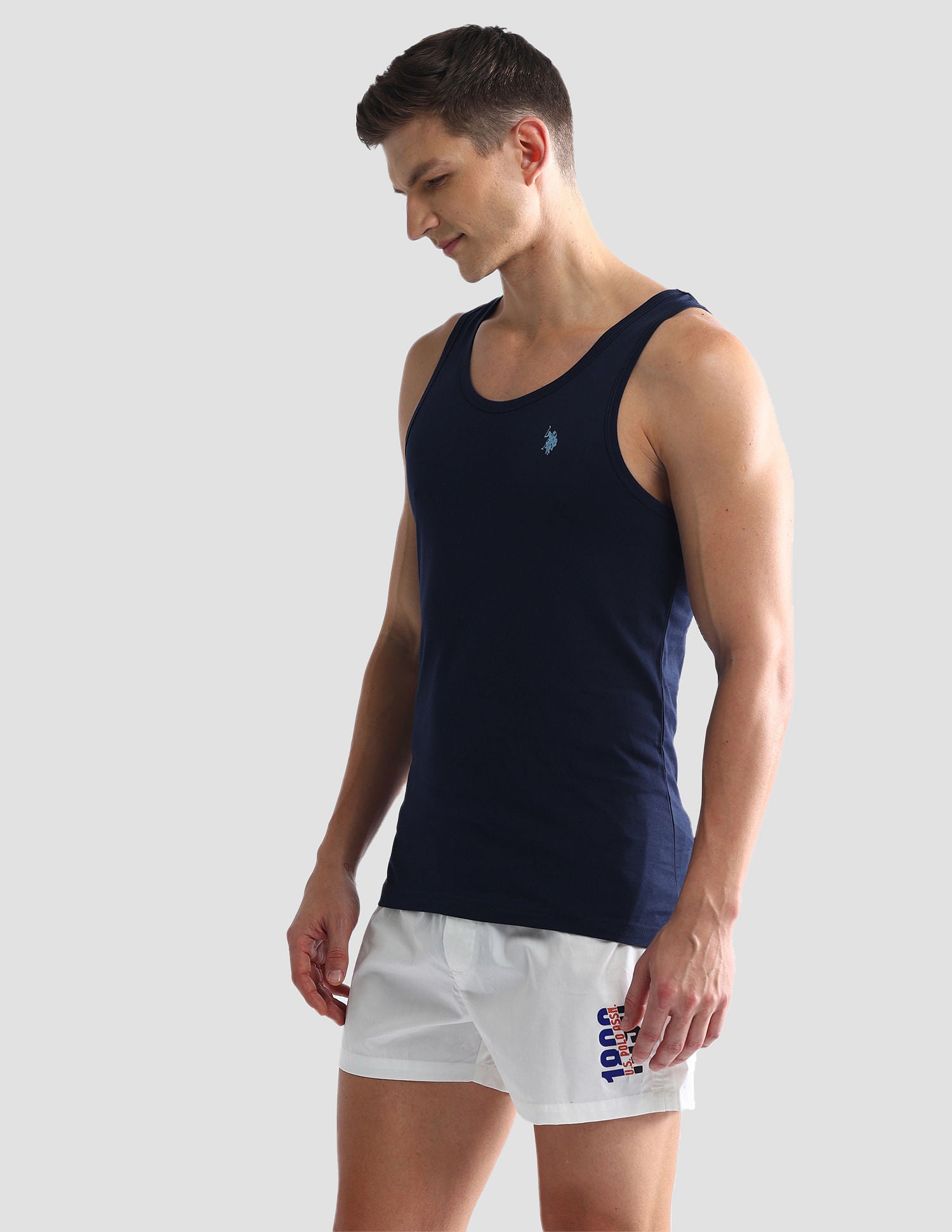 Solid Cotton OEV03 Vest - Pack Of 2 Navy and Blue - U.S. POLO ASSN. | Large