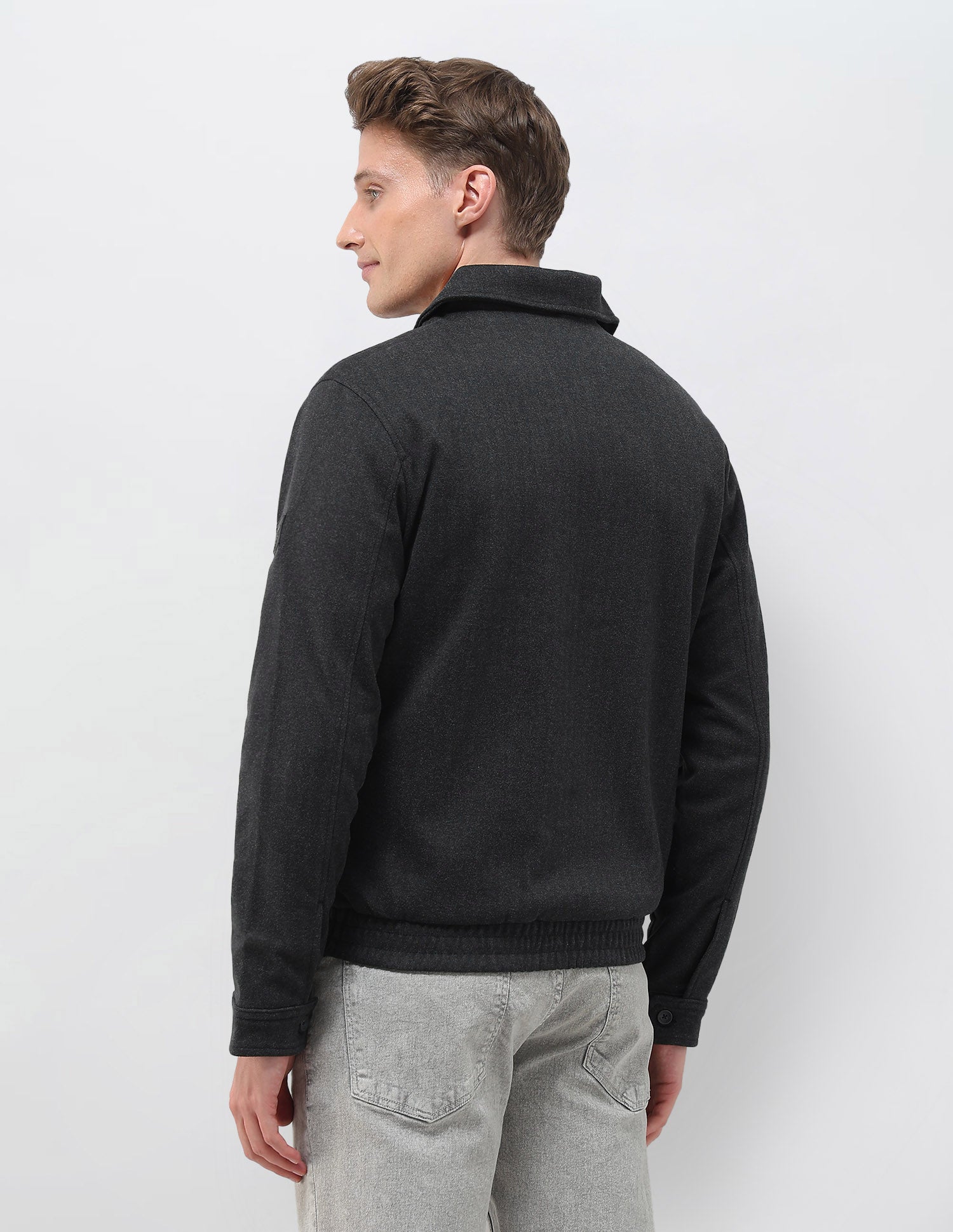 Heathered Regular Fit Jacket Charcoal - U.S. POLO ASSN. | Large