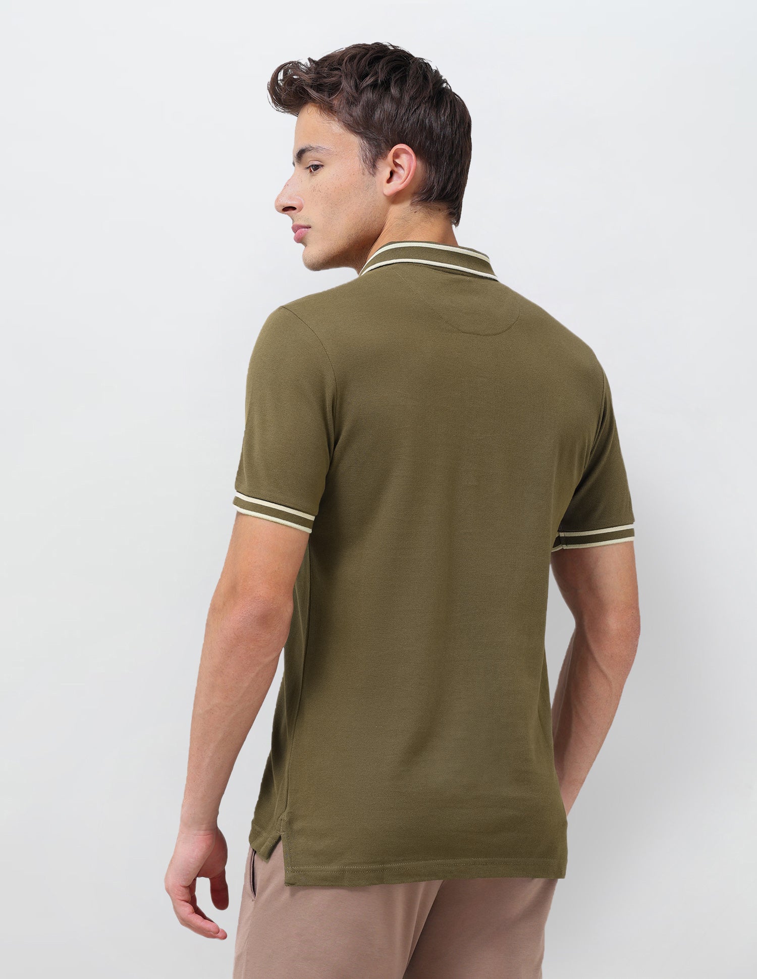 Solid Regular Fit Polo Shirt Dark Olive - U.S. Polo Assn. India | Large