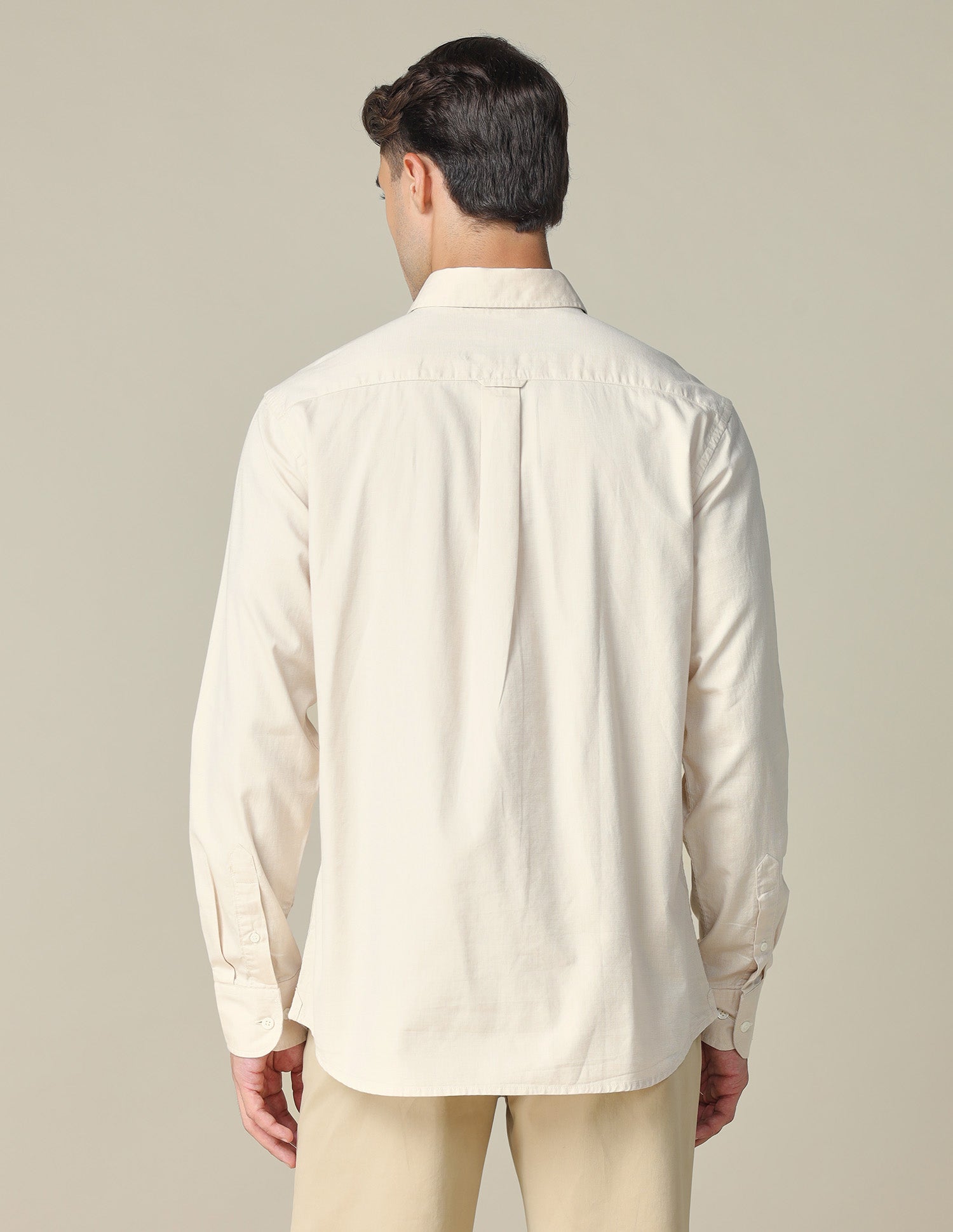 Pure Cotton Tailored Fit Shirt Beige - U.S. POLO ASSN. | Large