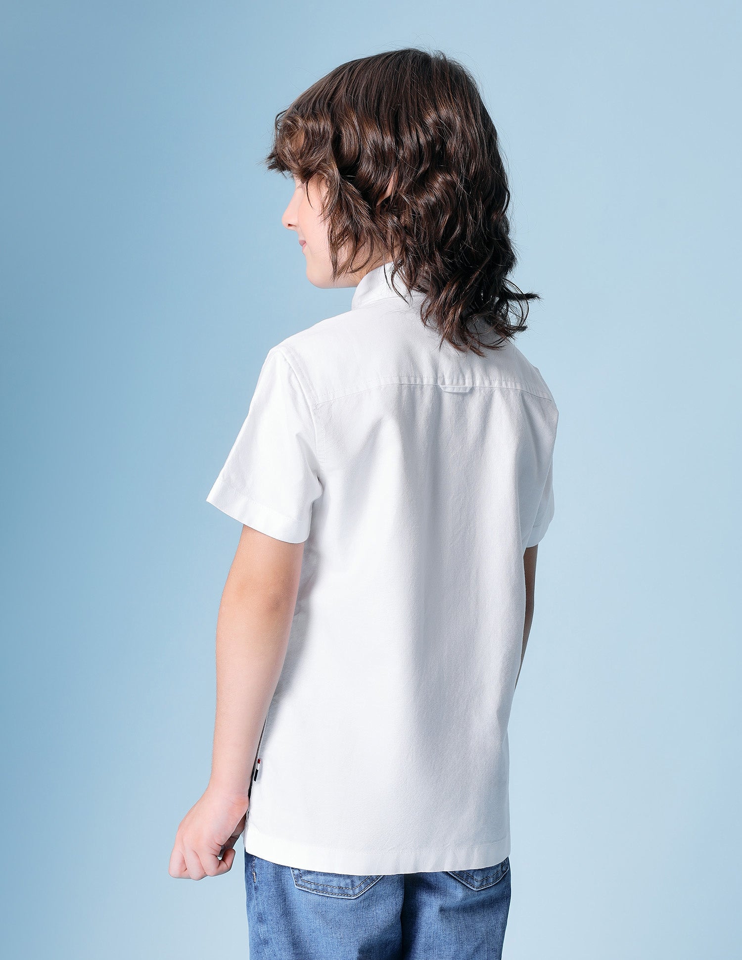 Boys Vertical Striped Oxford Shirt White - U.S. POLO ASSN. | Large