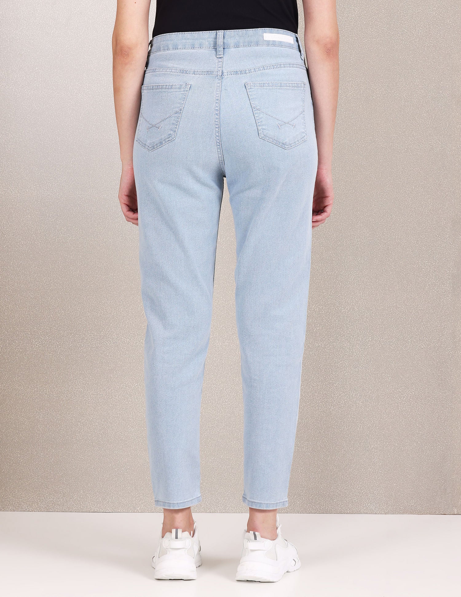 High Rise Mom Fit Jeans Light Blue - U.S. POLO ASSN. | Large