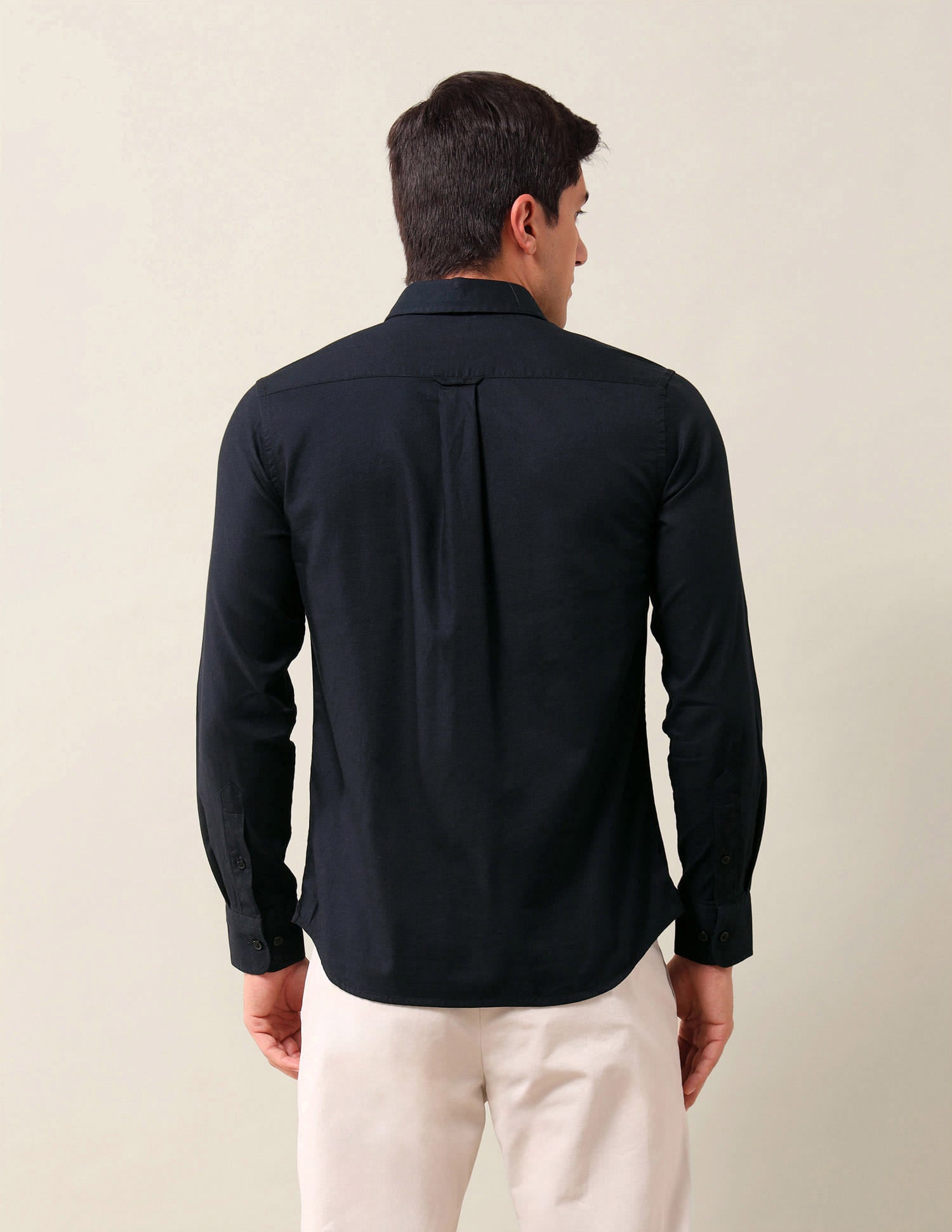 Tailored Fit Solid Shirt Navy - U.S. Polo Assn. India | Large