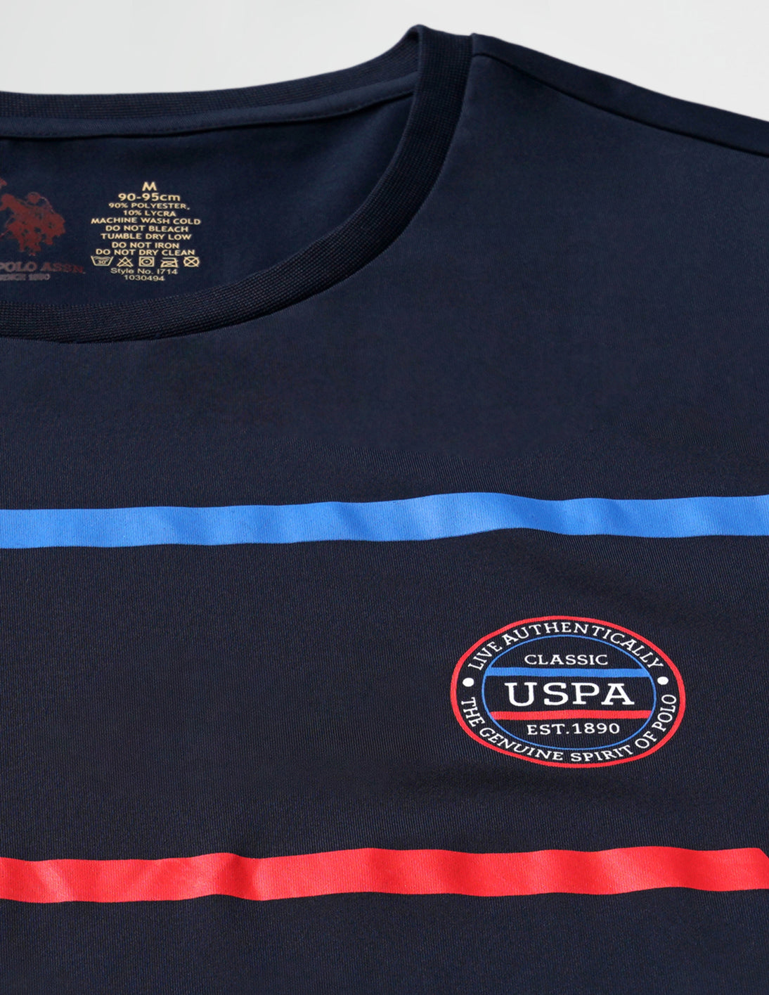 Brand Stripe Crew Neck I714 Lounge T-Shirt - Pack Of 1 Navy - U.S. POLO ASSN. | Large