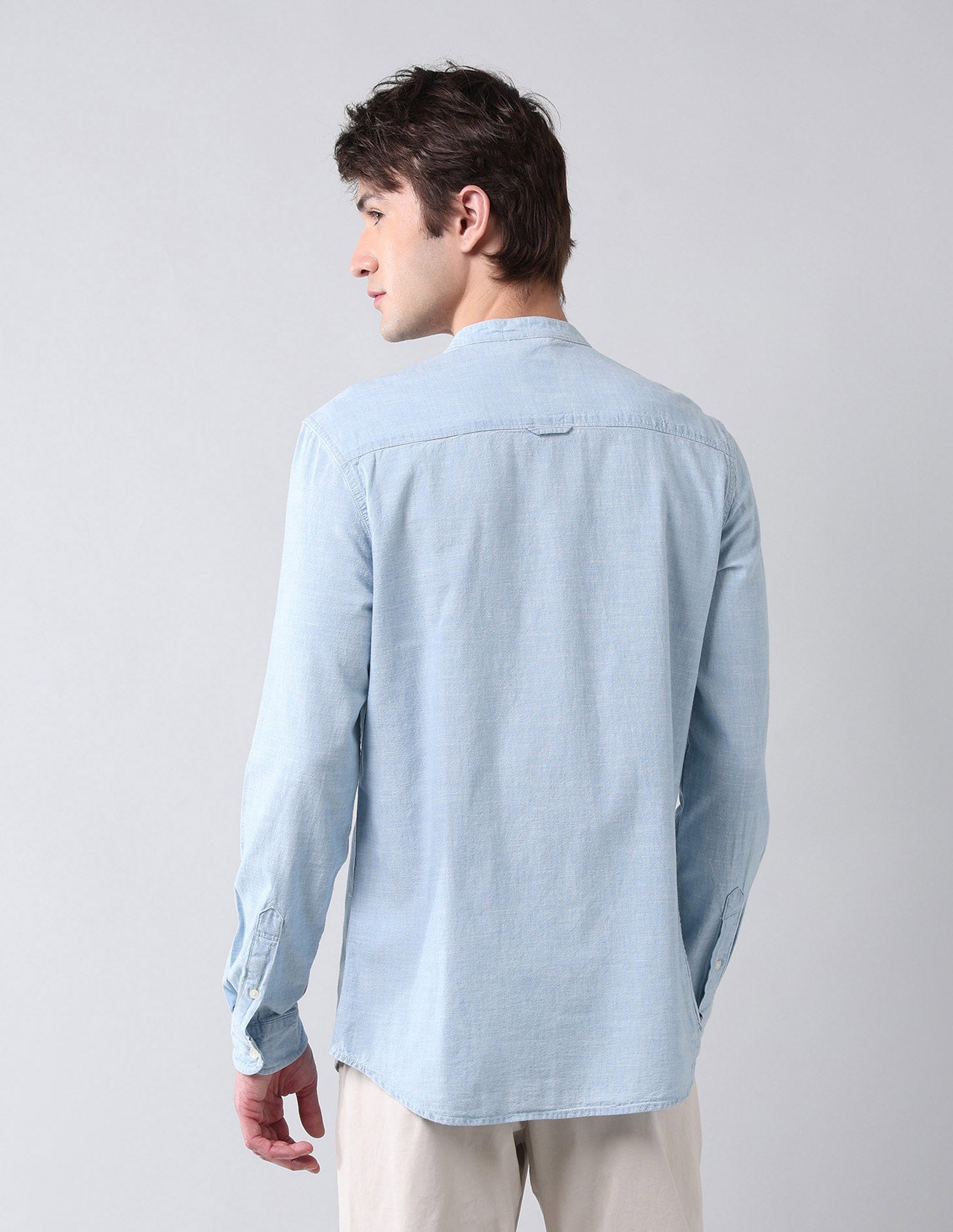 Solid Poplin Regular Fit Shirt Indigo - U.S. Polo Assn. India | Large