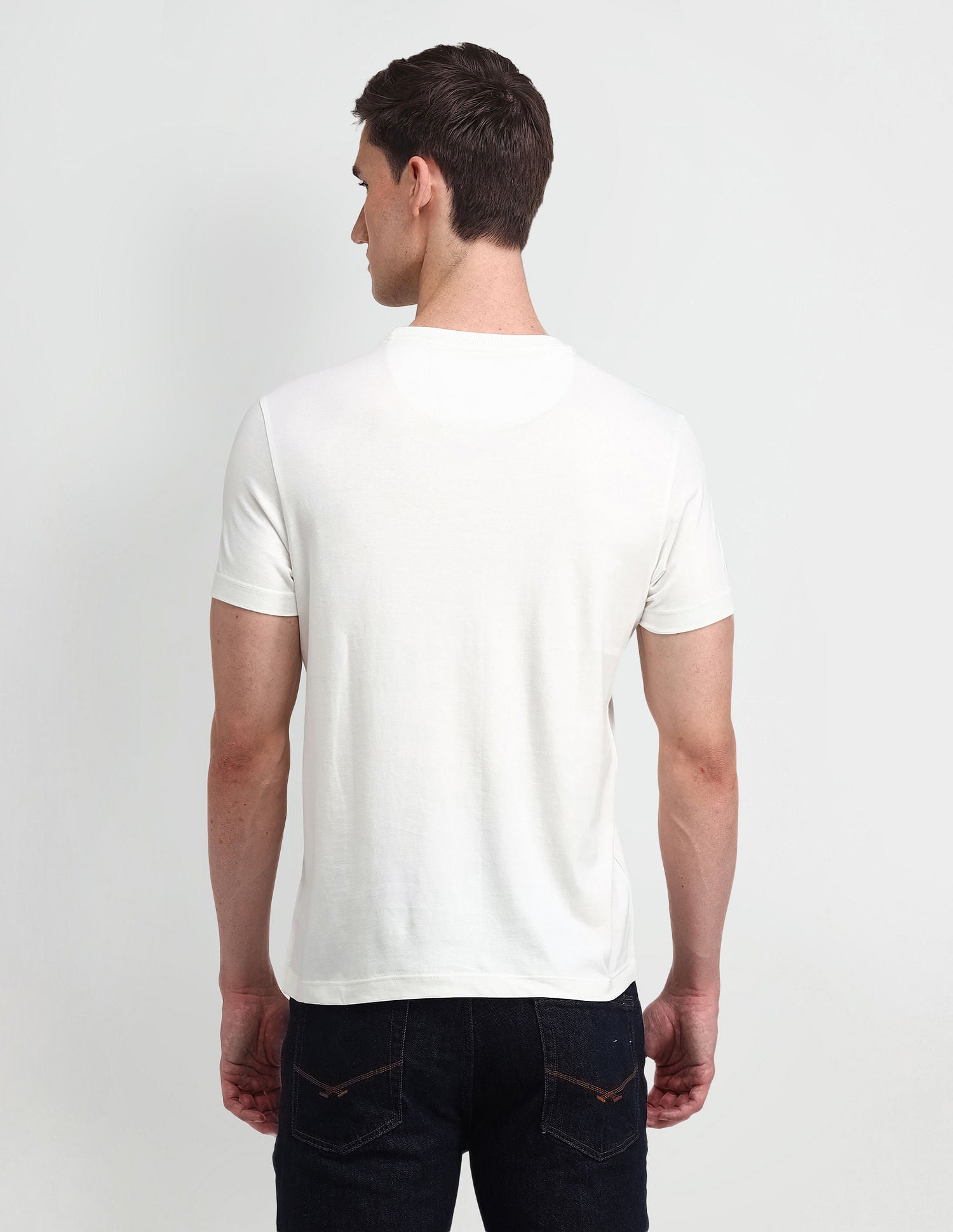 Muscle Fit Brand Print T-Shirt Ivory - U.S. Polo Assn. India | Large
