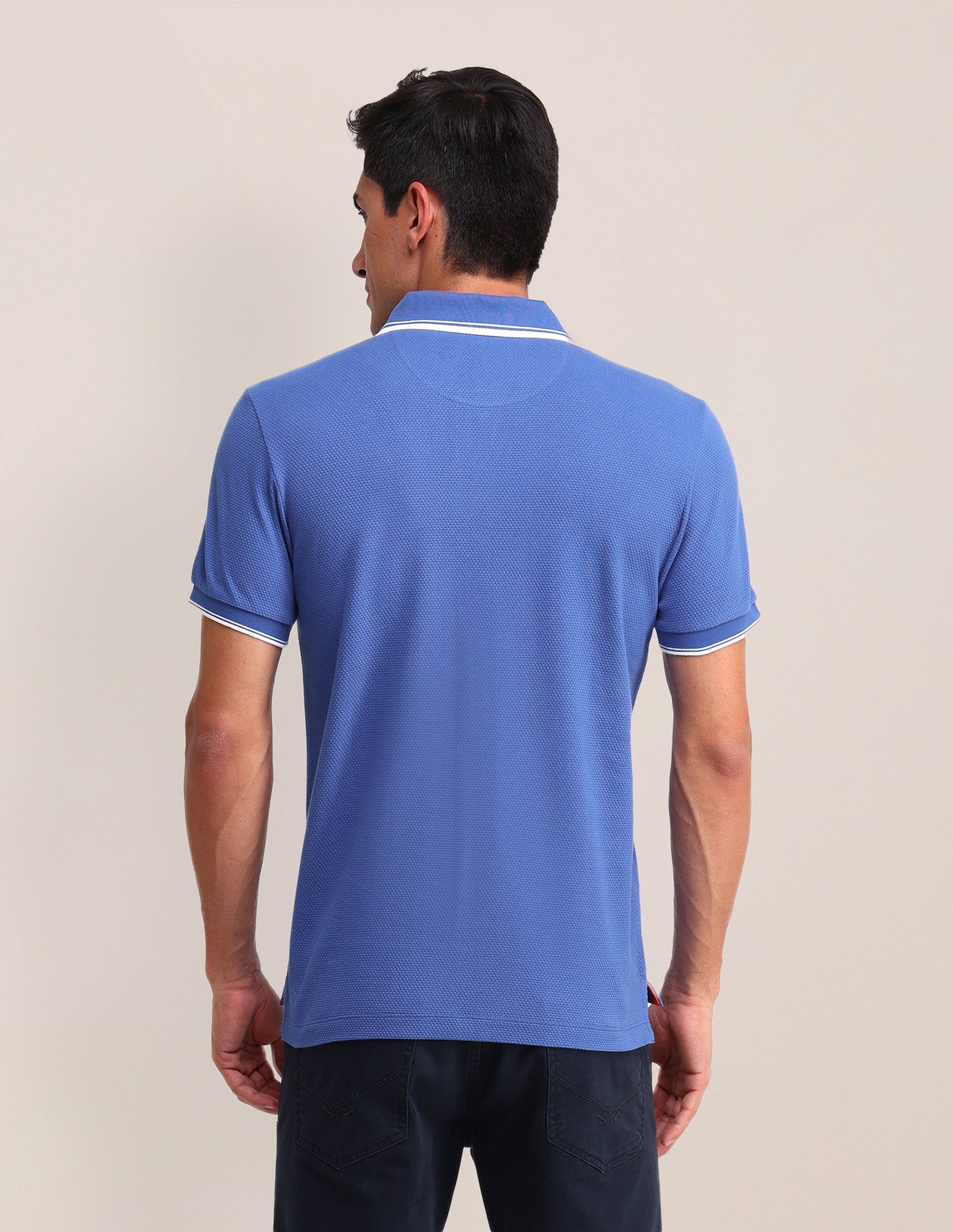 Cotton Slim Fit Polo Shirt Blue - U.S. Polo Assn. India | Large