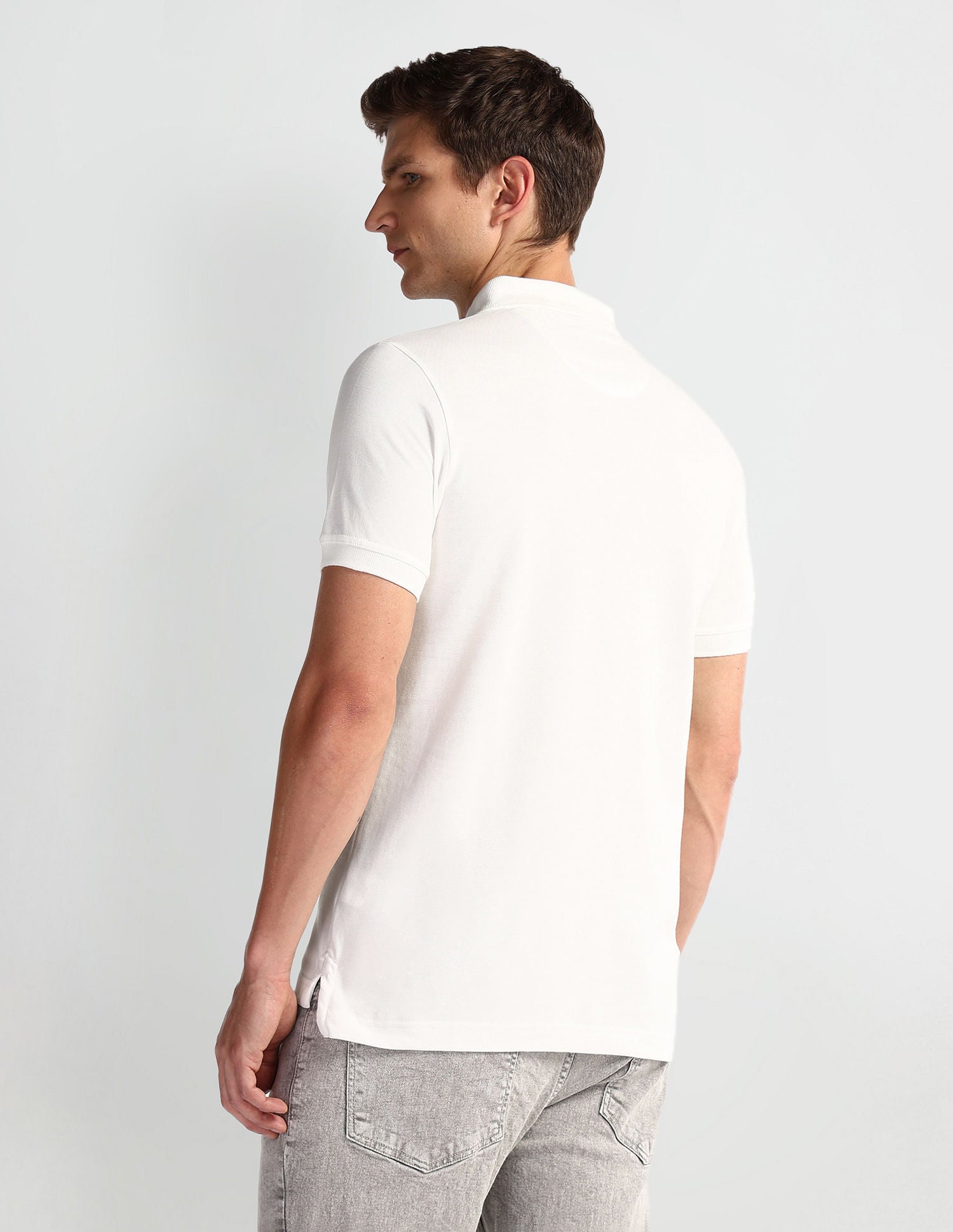 Graphic Print Muscle Fit Polo Shirt Ivory - U.S. POLO ASSN. | Large