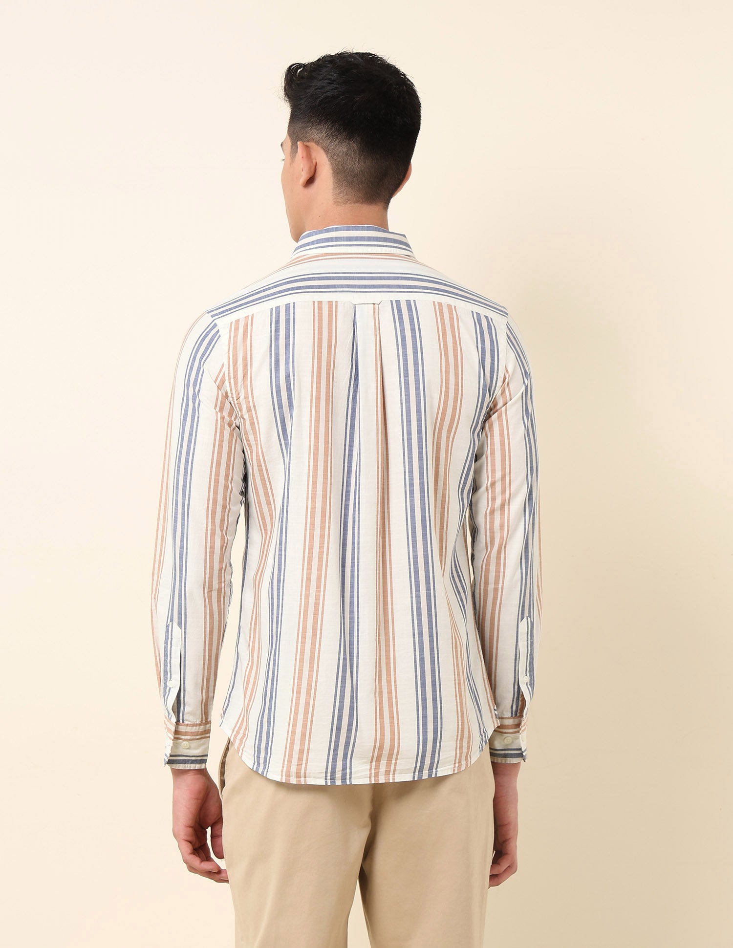 Vertical Striped Pure Cotton Shirt Navy - U.S. Polo Assn. India | Large