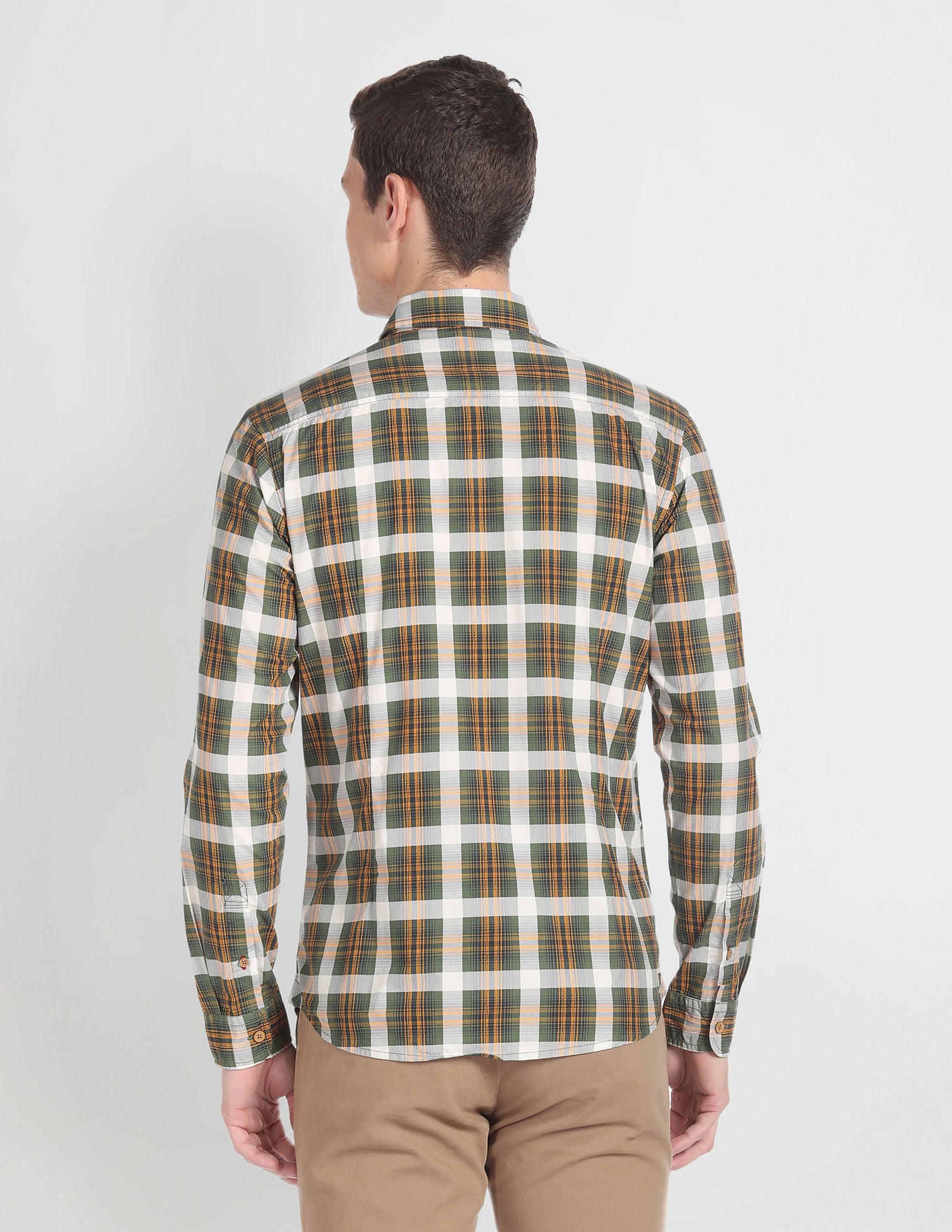 Tartan Check Cotton Shirt Olive - U.S. POLO ASSN. | Large