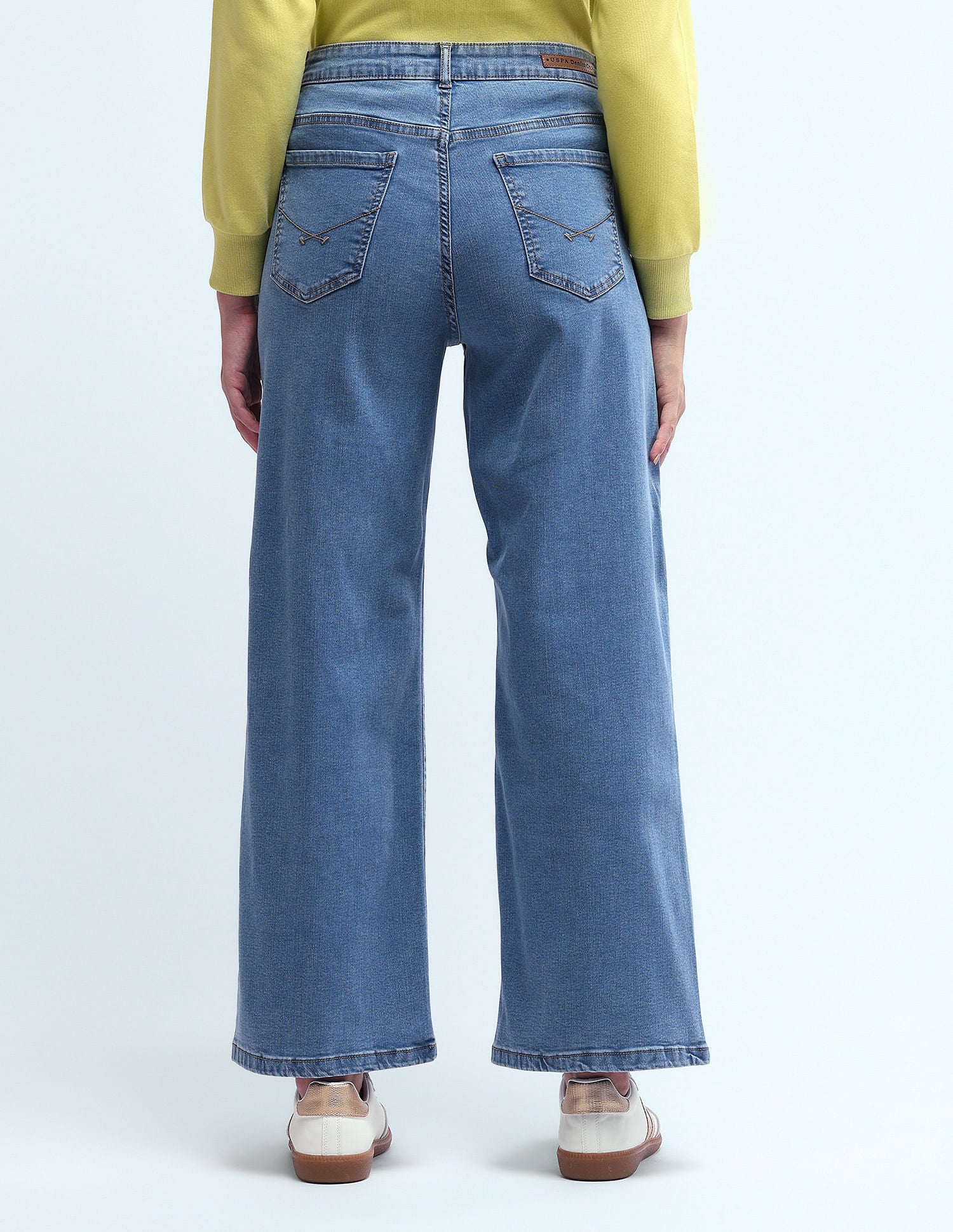 High Rise Wide Leg Jeans Blue - U.S. POLO ASSN. | Large