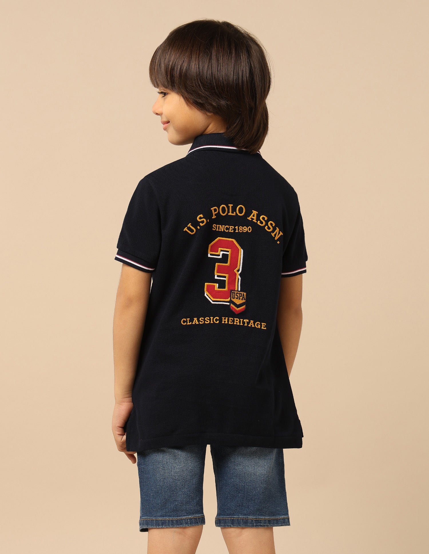 Boys Brand Embroidered Regular Fit Polo Shirt Navy - U.S. POLO ASSN. | Large