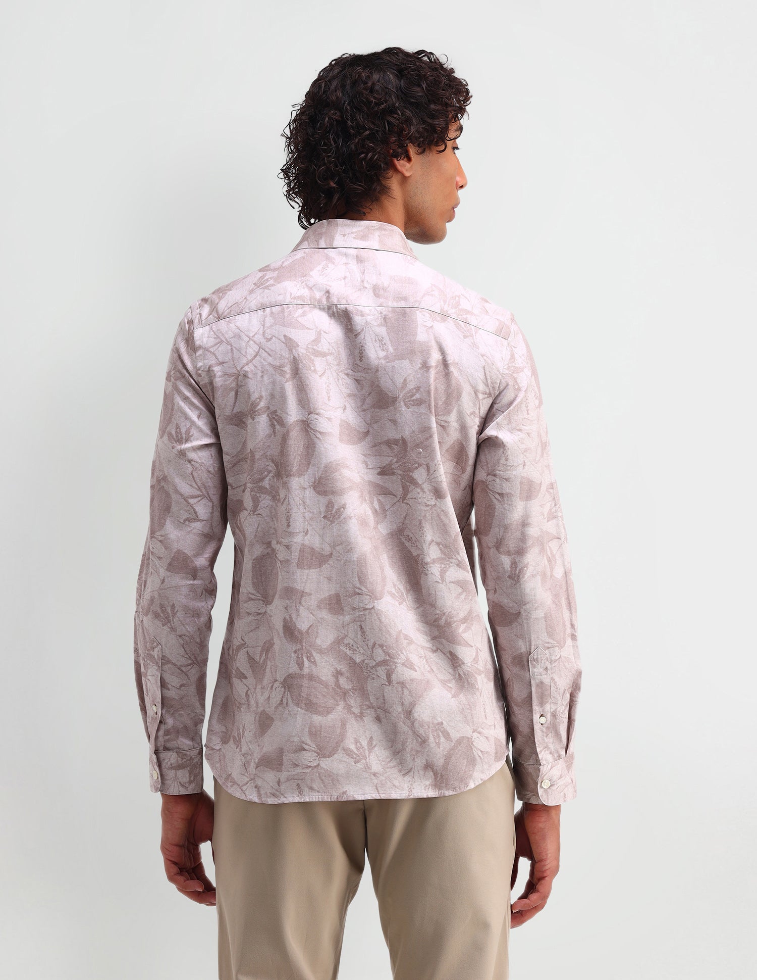 Abstract Pattern Satin Shirt Light Pink - U.S. Polo Assn. India | Large