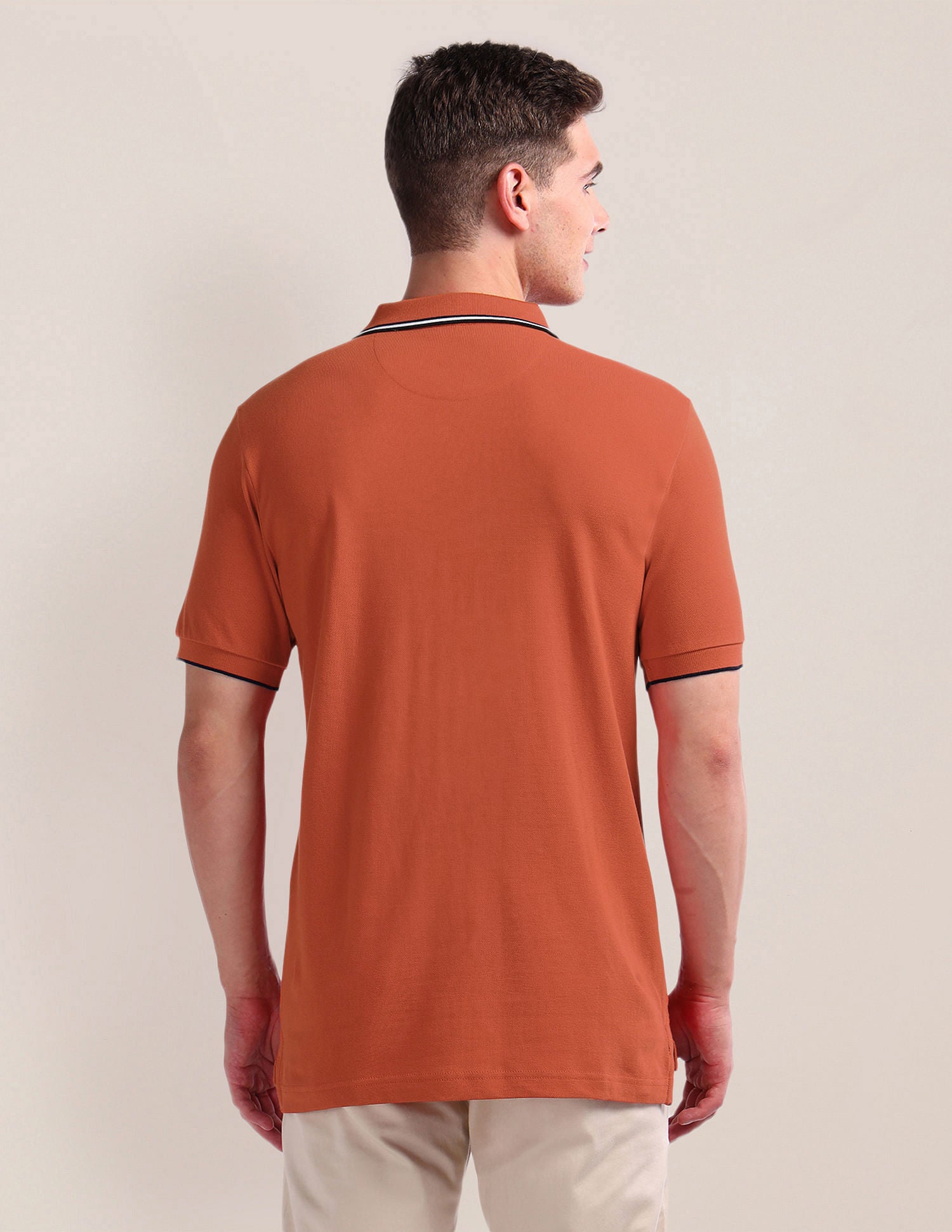 Slim Fit Solid Polo Shirt Rust - U.S. Polo Assn. India | Large