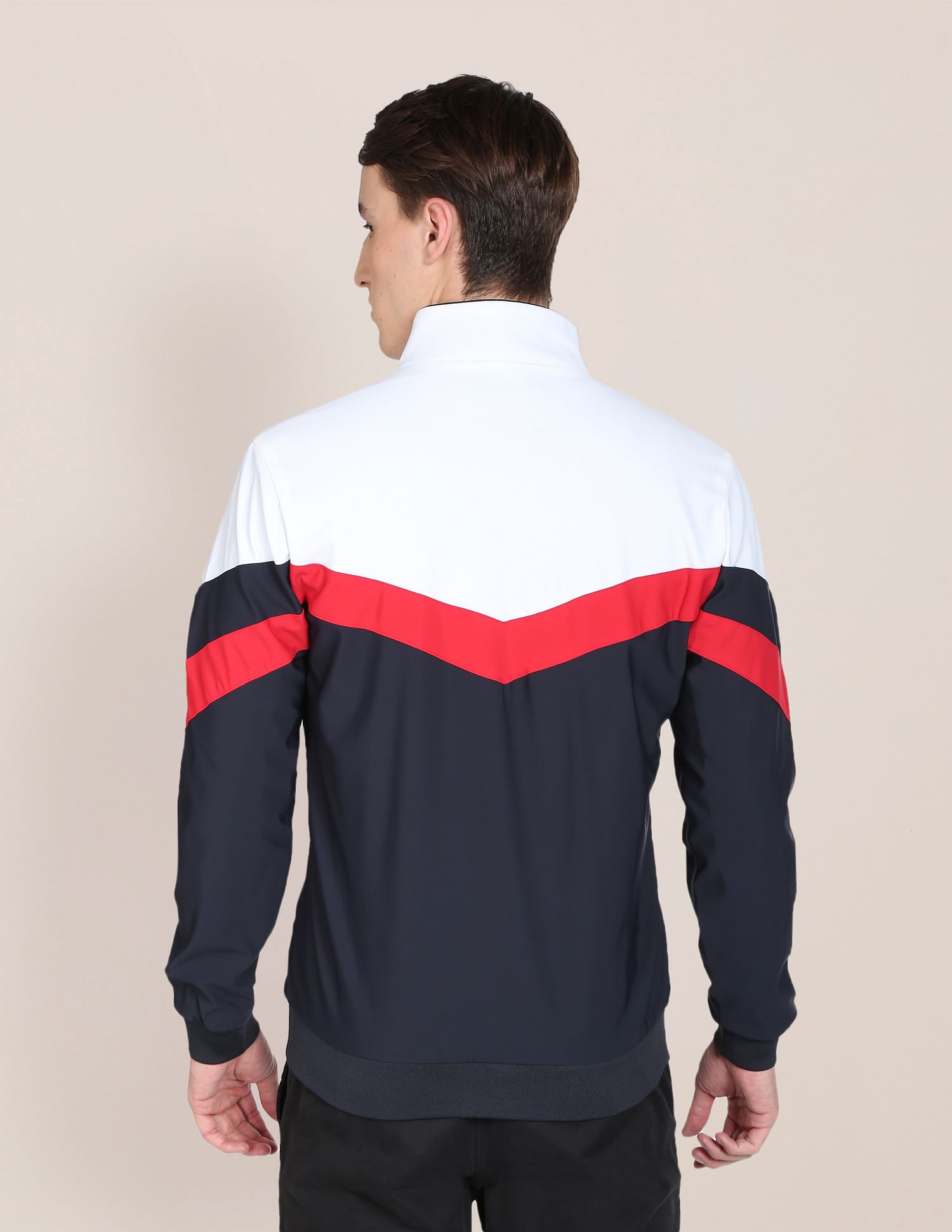 Brand Stripe High Neck Casual Jacket White - U.S. POLO ASSN. | Large