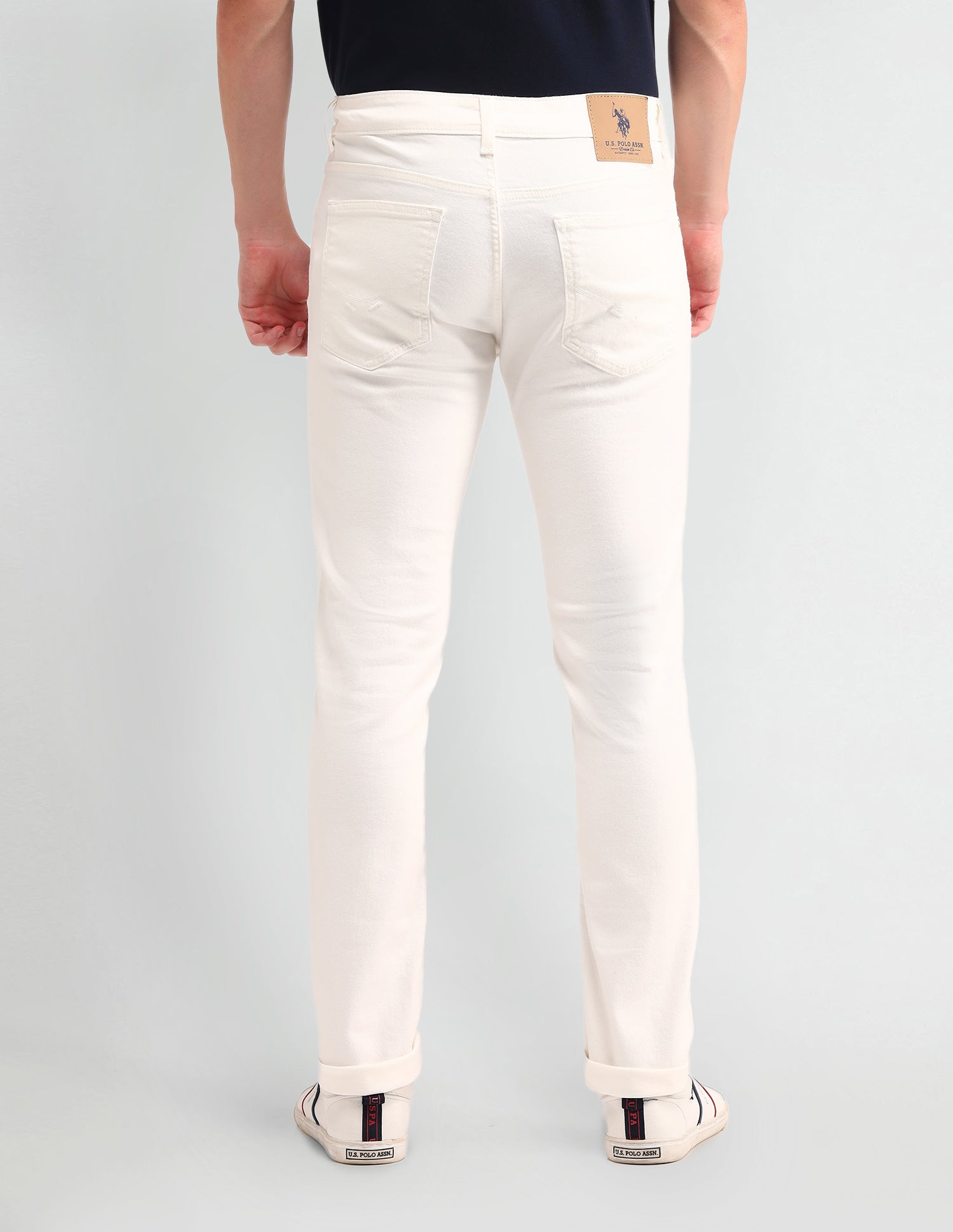 Brandon Slim Tapered Fit White Jeans White - U.S. POLO ASSN. | Large