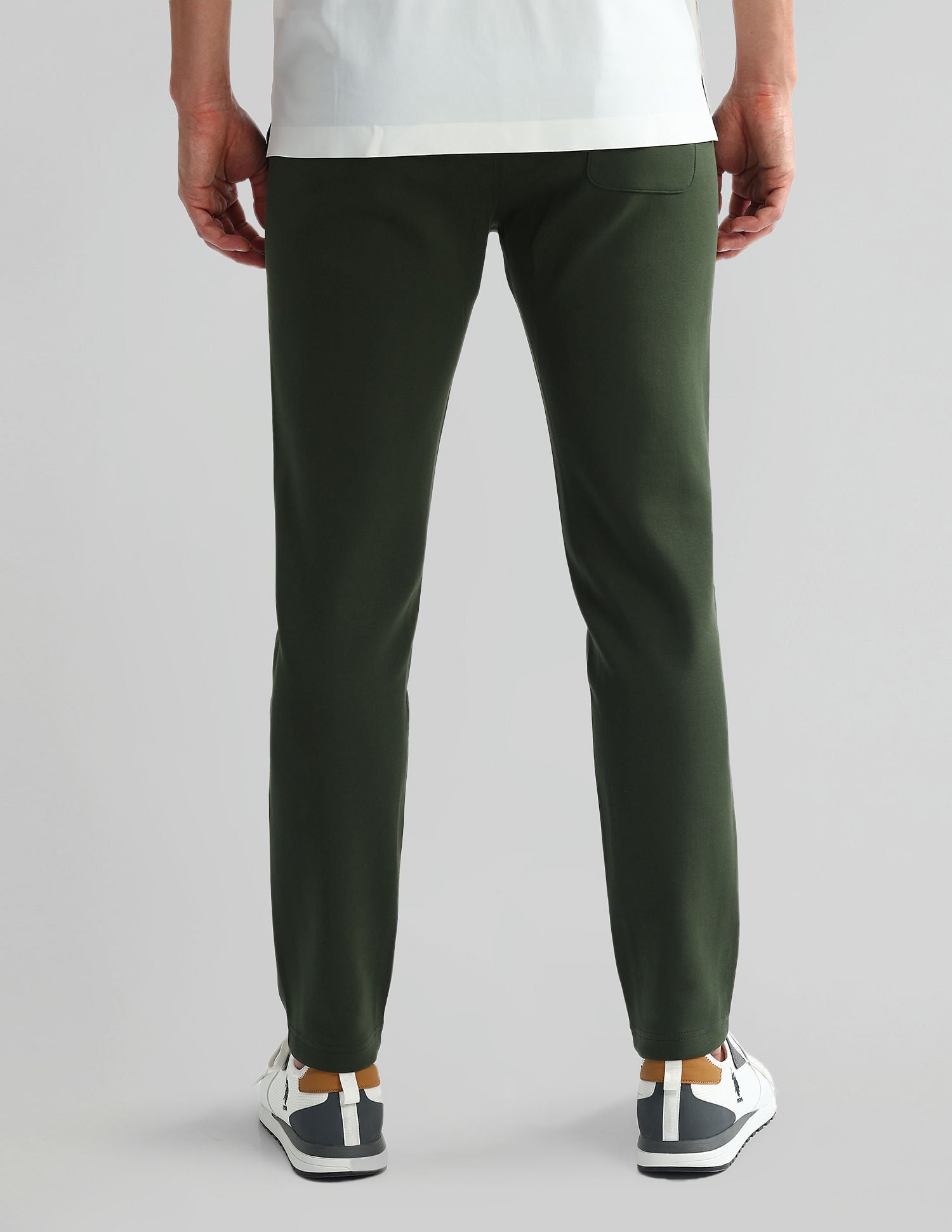 Slim Fit Mid Rise Track Pants Olive - U.S. Polo Assn. India | Large