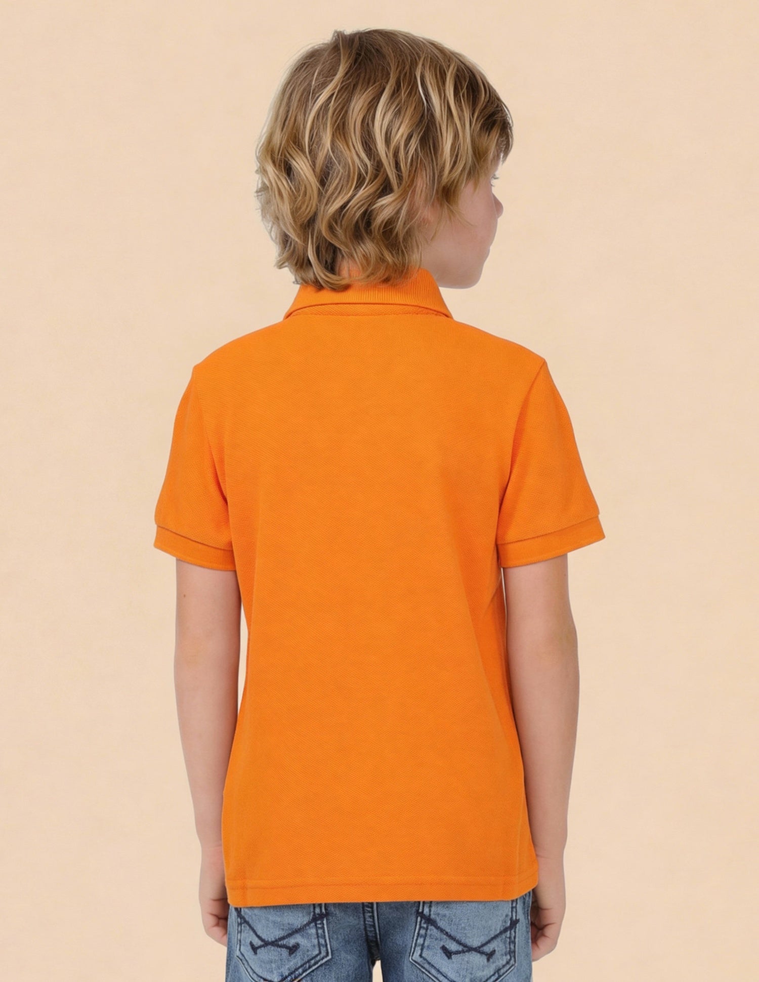 Pure Cotton Solid Polo Shirt Orange - U.S. Polo Assn. India | Large