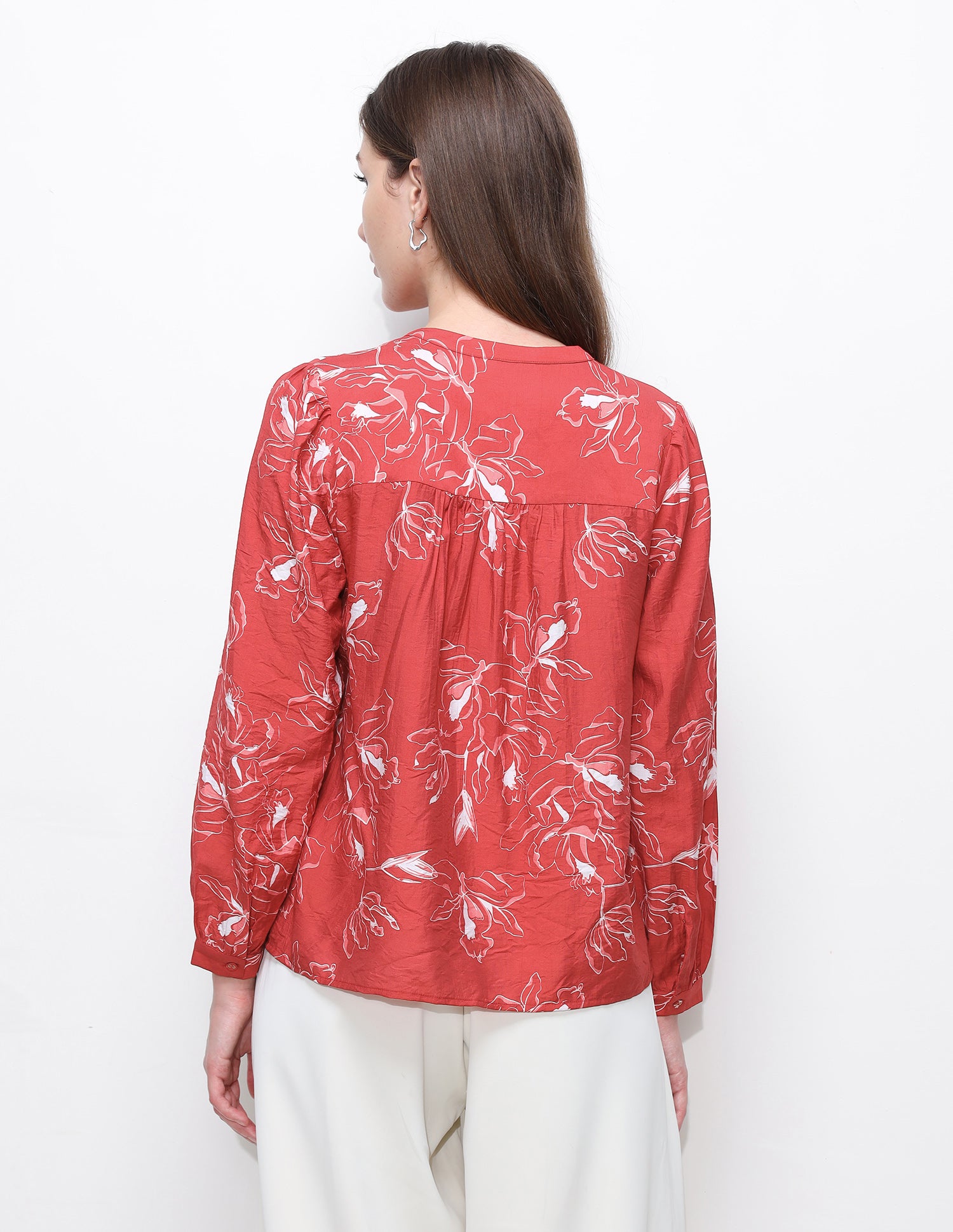 Floral Printed Relaxed Fit Top Red - U.S. Polo Assn. India | Large