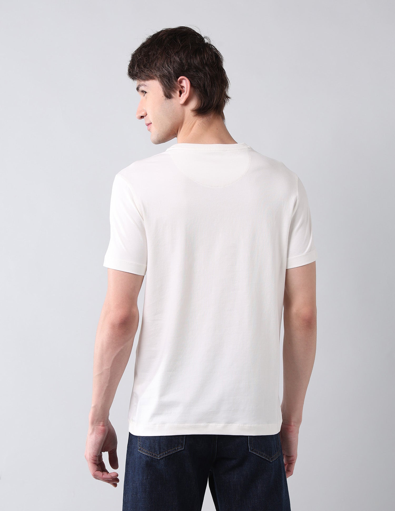 Brand Printed Pure Cotton Americana T-Shirt Ivory - U.S. Polo Assn. India | Large