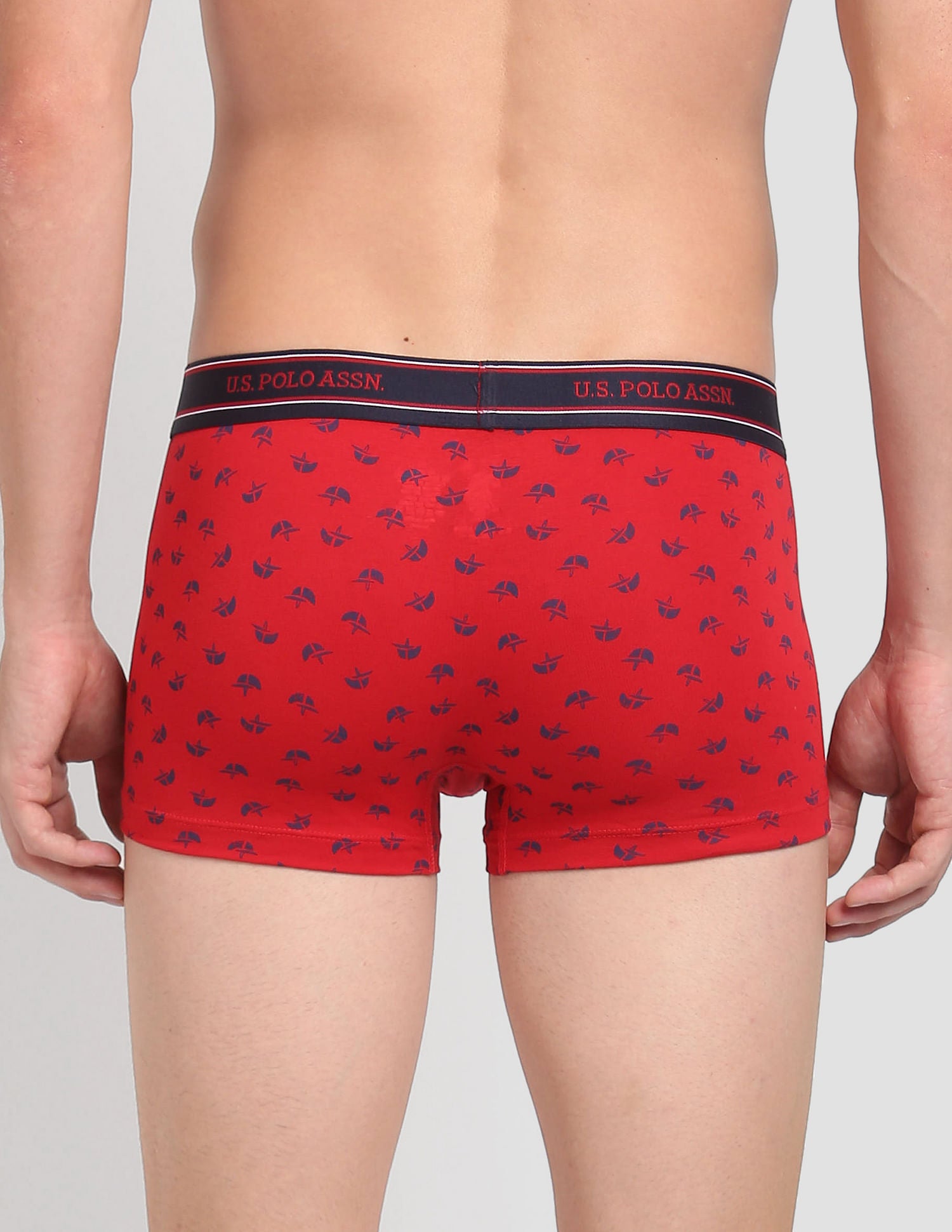 All Over Print Ribbed Jersey I616 Trunks - Pack Of 1 Red Helmet - U.S. Polo Assn. India | Large