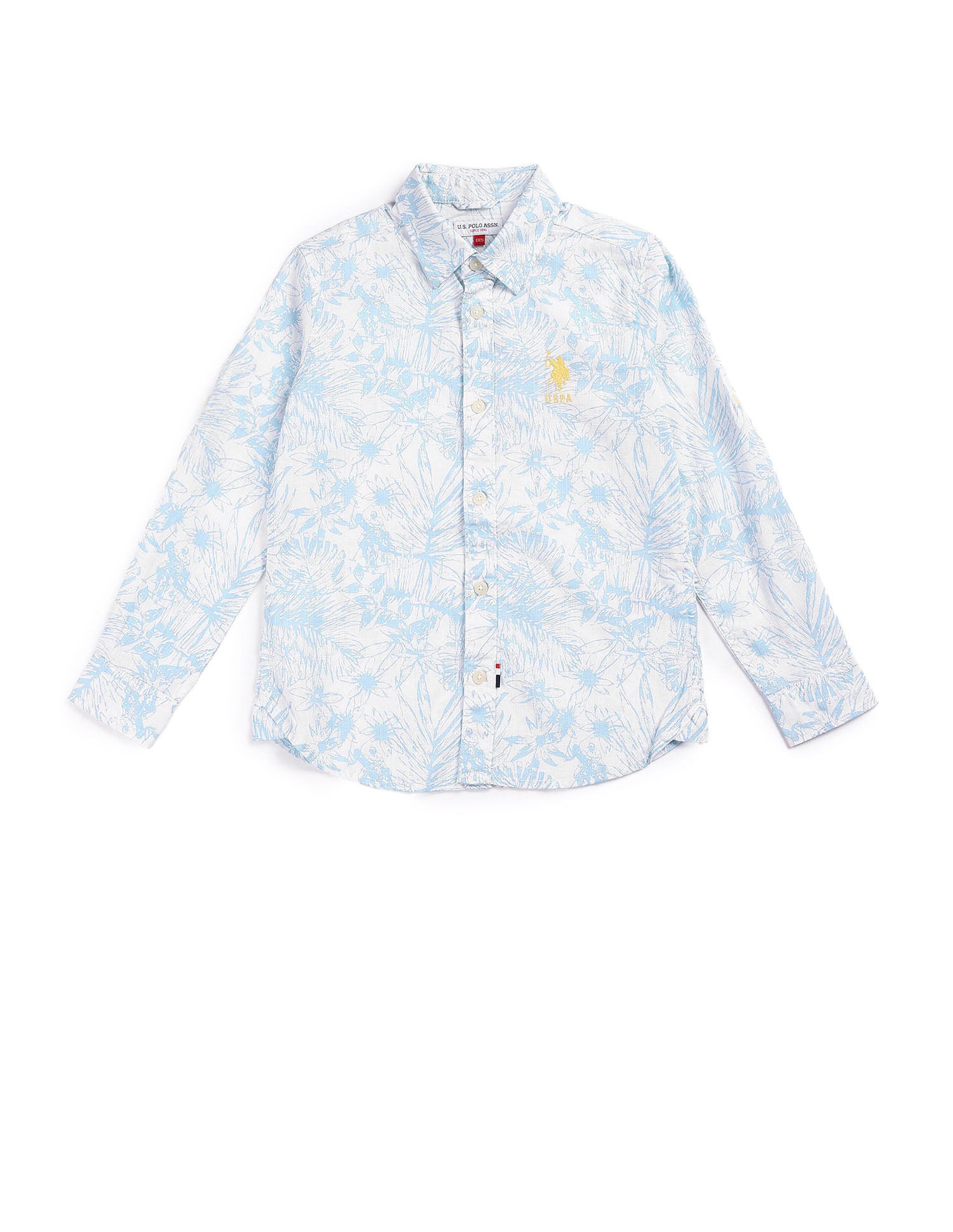 Boys Tropical Print Shirt Light Blue - U.S. Polo Assn. India | Large