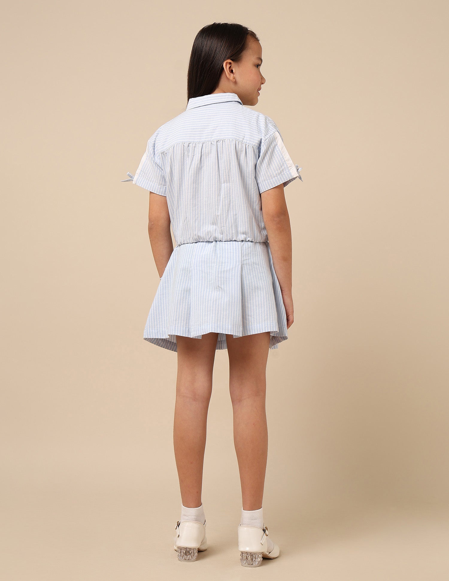 Girls Striped Skater Skirt Light Blue - U.S. POLO ASSN. | Large