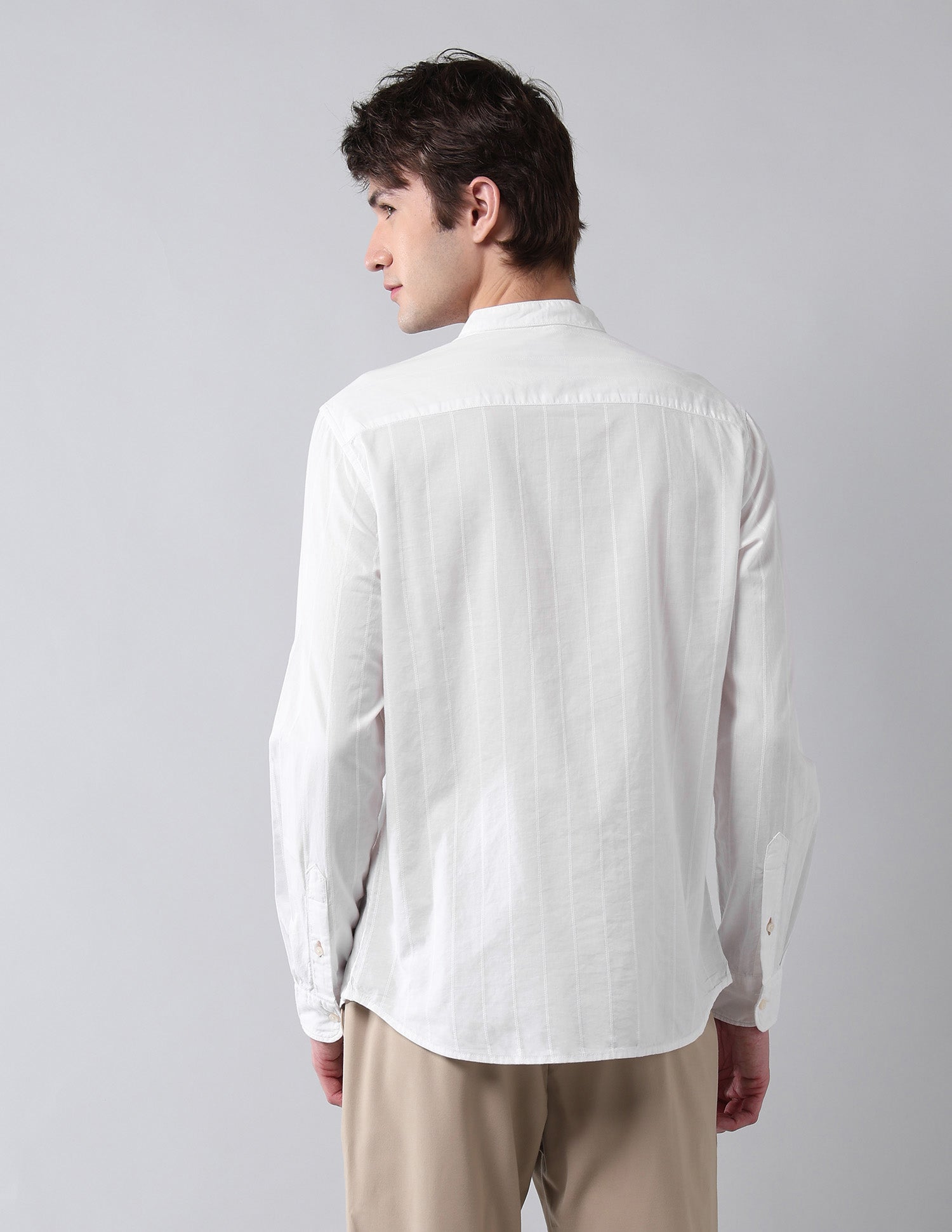 Textured Pure Cotton Shirt White - U.S. Polo Assn. India | Large