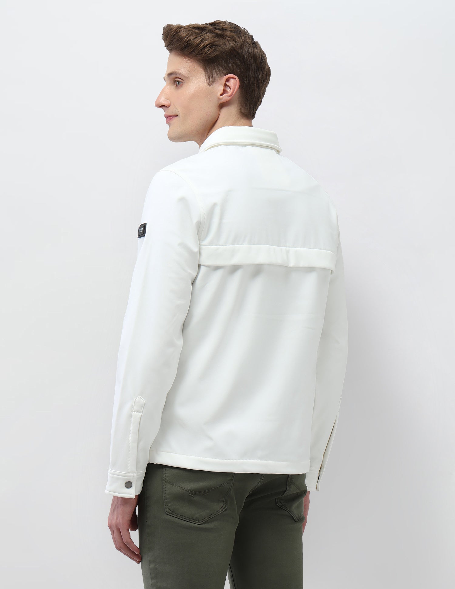Solid Regular Fit Jacket Off White - U.S. Polo Assn. India | Large