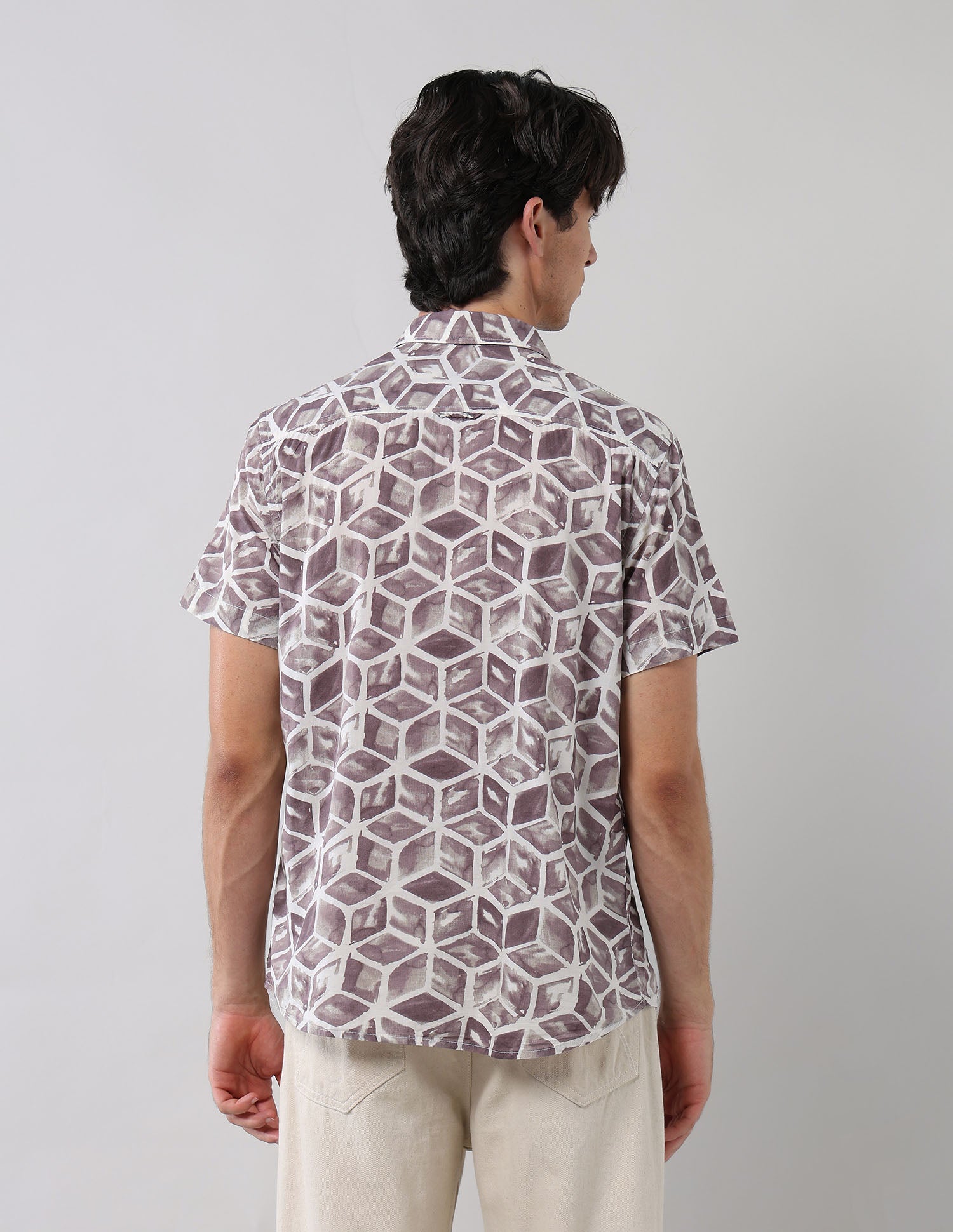 Geometric Printed Regular Fit Shirt Brown - U.S. POLO ASSN. | Large