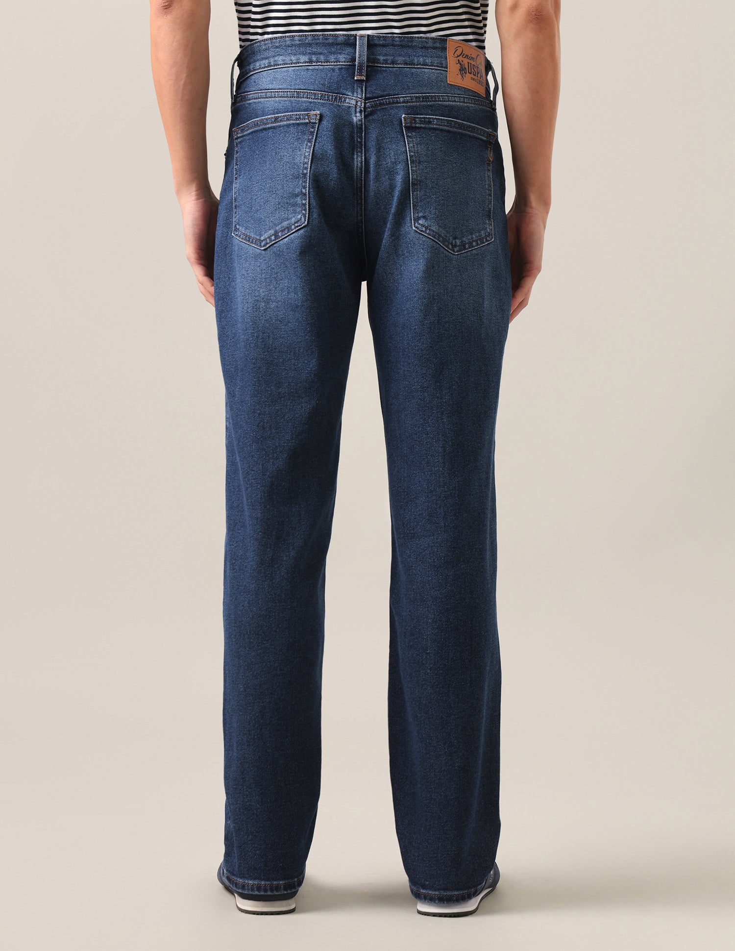 Shawn Relaxed Fit Blue Jeans Mid Blue - U.S. Polo Assn. India | Large