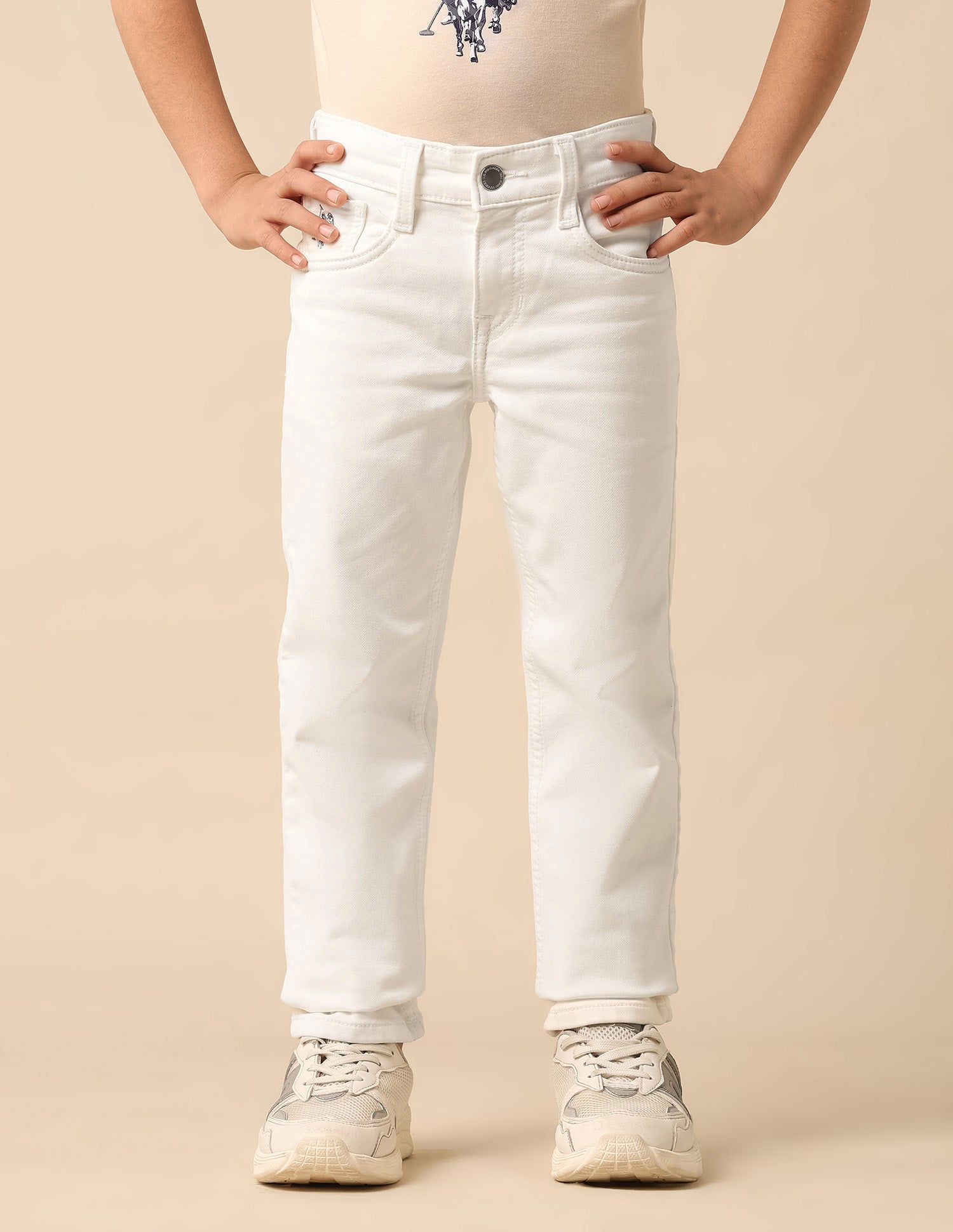 Boys Mid Rise Relaxed Fit Jeans White - U.S. POLO ASSN. | Large