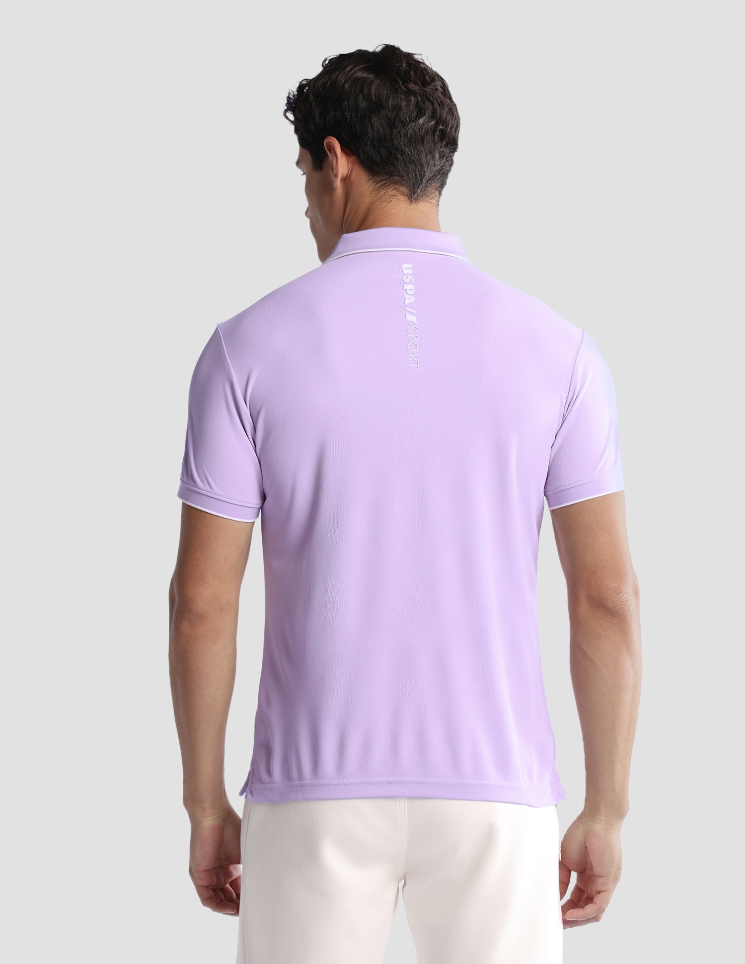 Solid Regular Fit Active Polo Shirt Purple - U.S. Polo Assn. India | Large