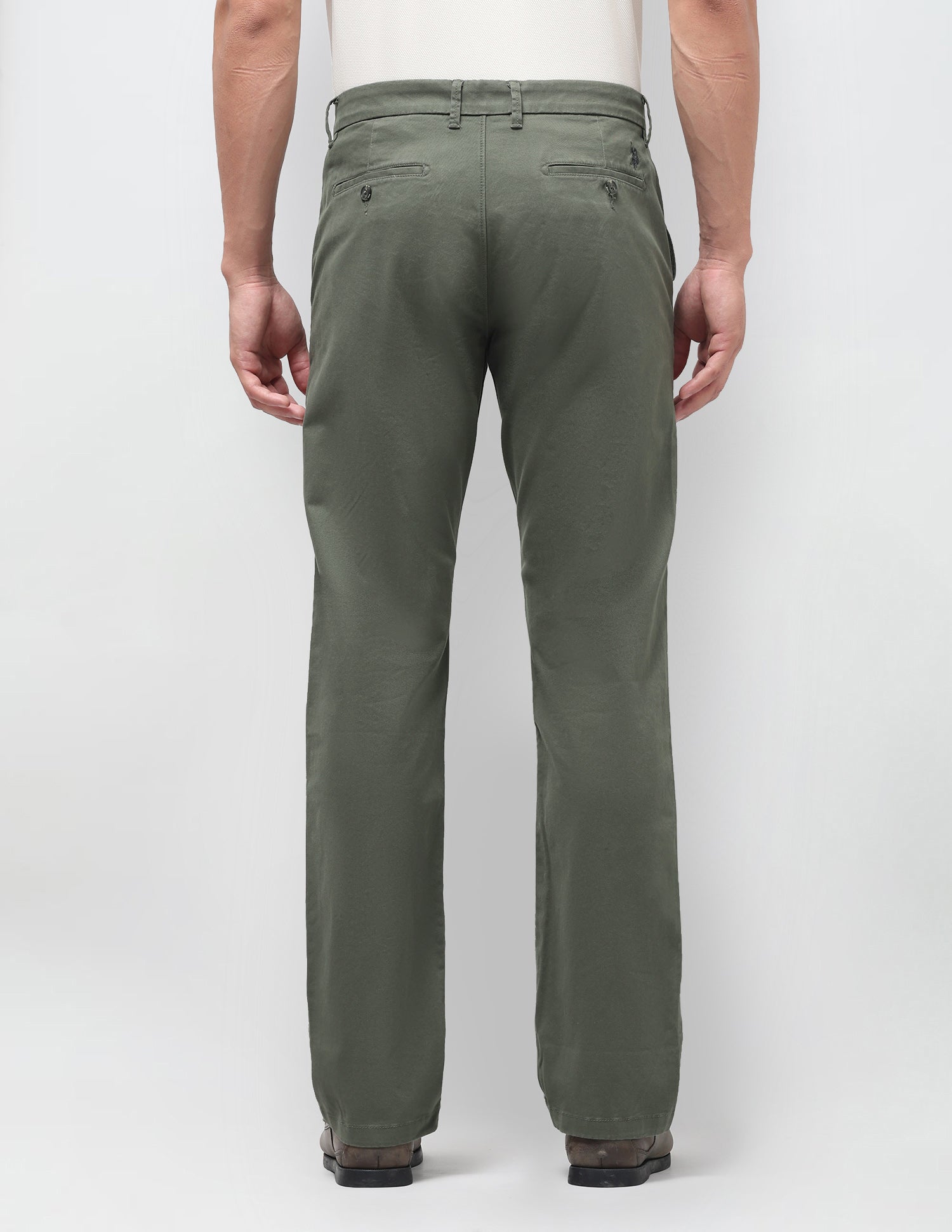 Satin Straight Fit Trousers Olive - U.S. Polo Assn. India | Large