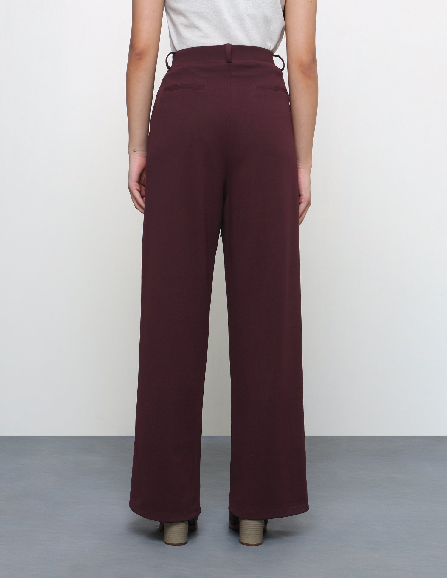 Wide Leg Fit High Rise Trousers Purple - U.S. Polo Assn. India | Large