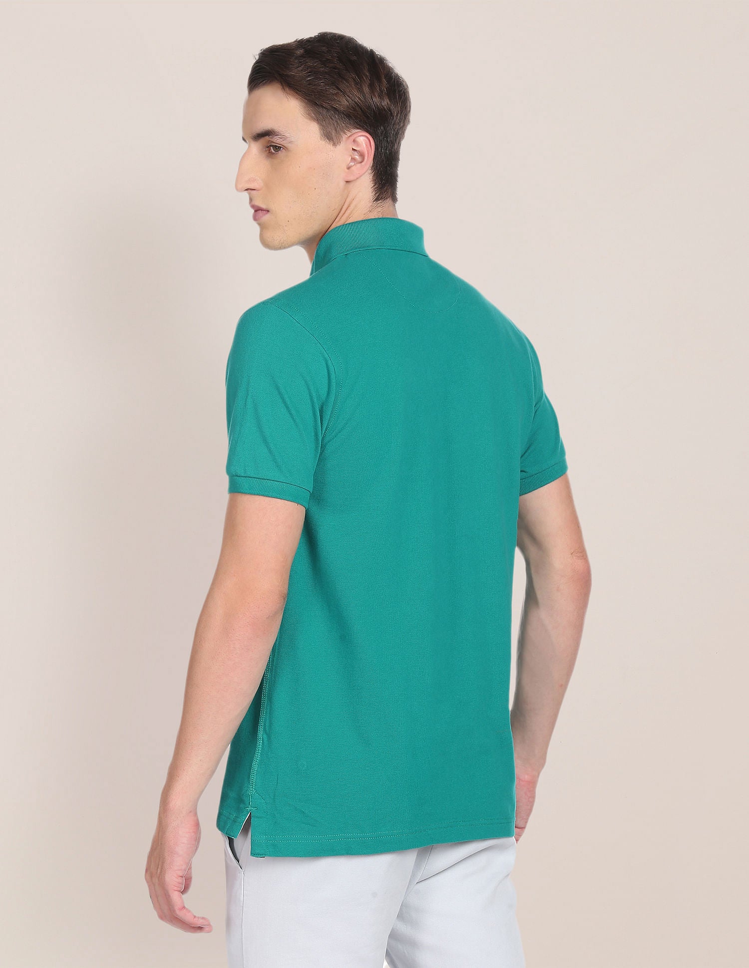 Pique Knit Compact Cotton Polo Shirt Teal - U.S. Polo Assn. India | Large