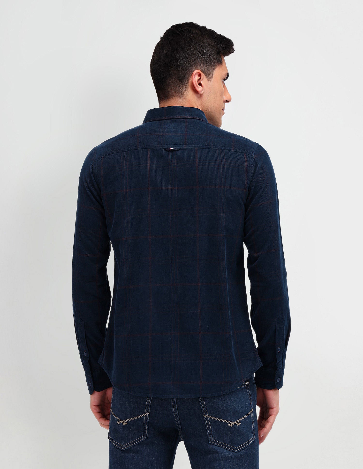 Slim Fit Corduroy Shirt Navy - U.S. Polo Assn. India | Large