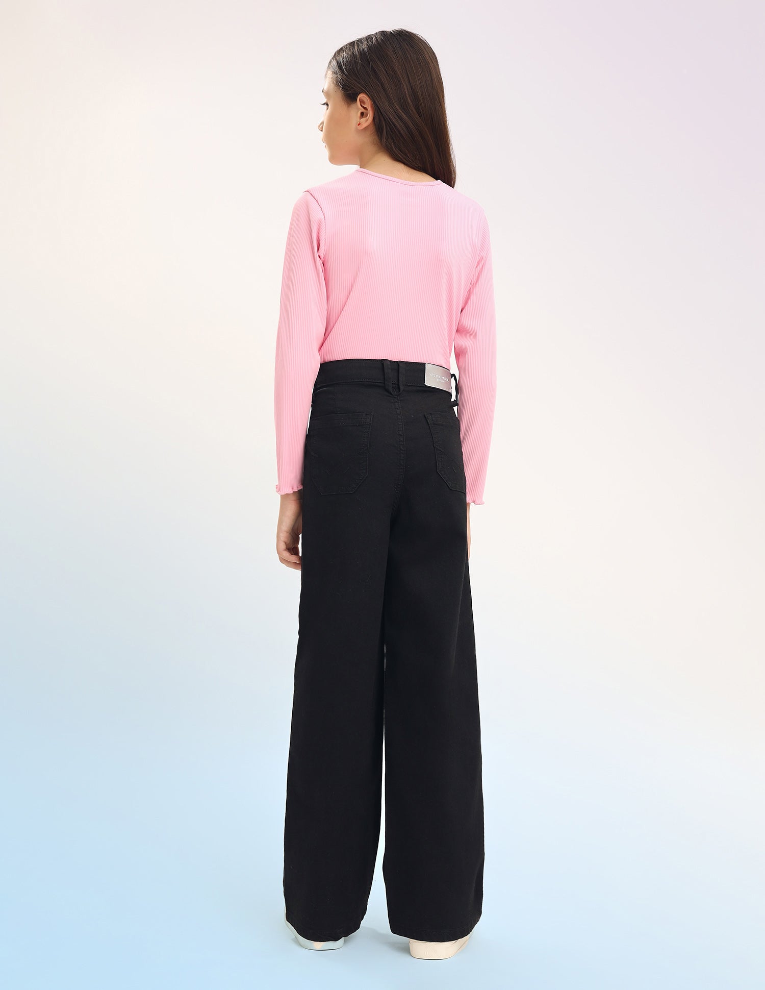 Girls Wide Leg Fit Black Jeans Black - U.S. POLO ASSN. | Large