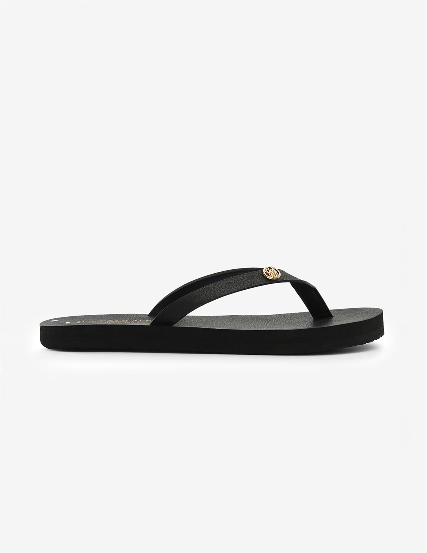 Narrow V-Strap Rei Flip Flops Black - U.S. Polo Assn. India | Large