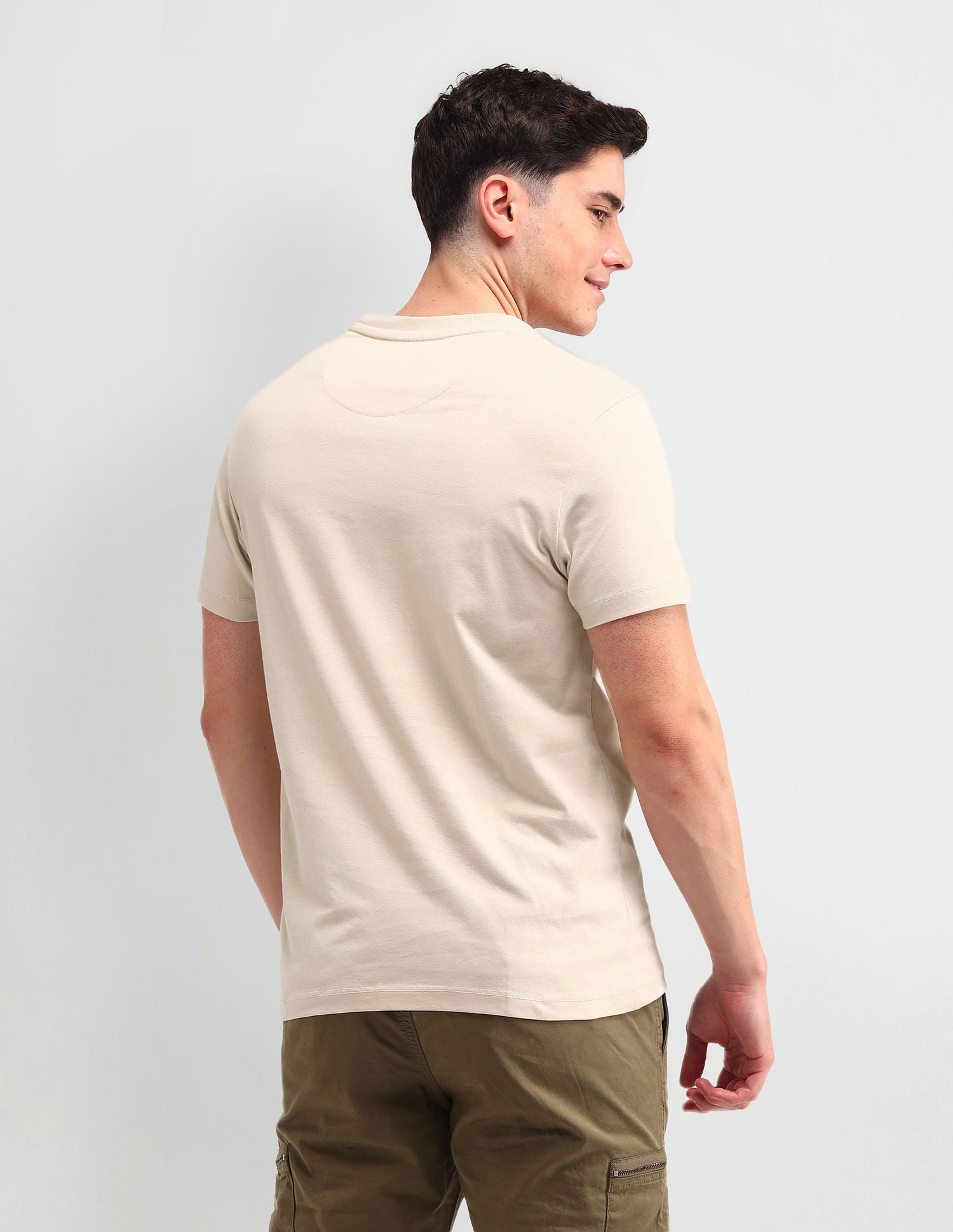 Americana Muscle Fit Brand T-Shirt Beige - U.S. POLO ASSN. | Large