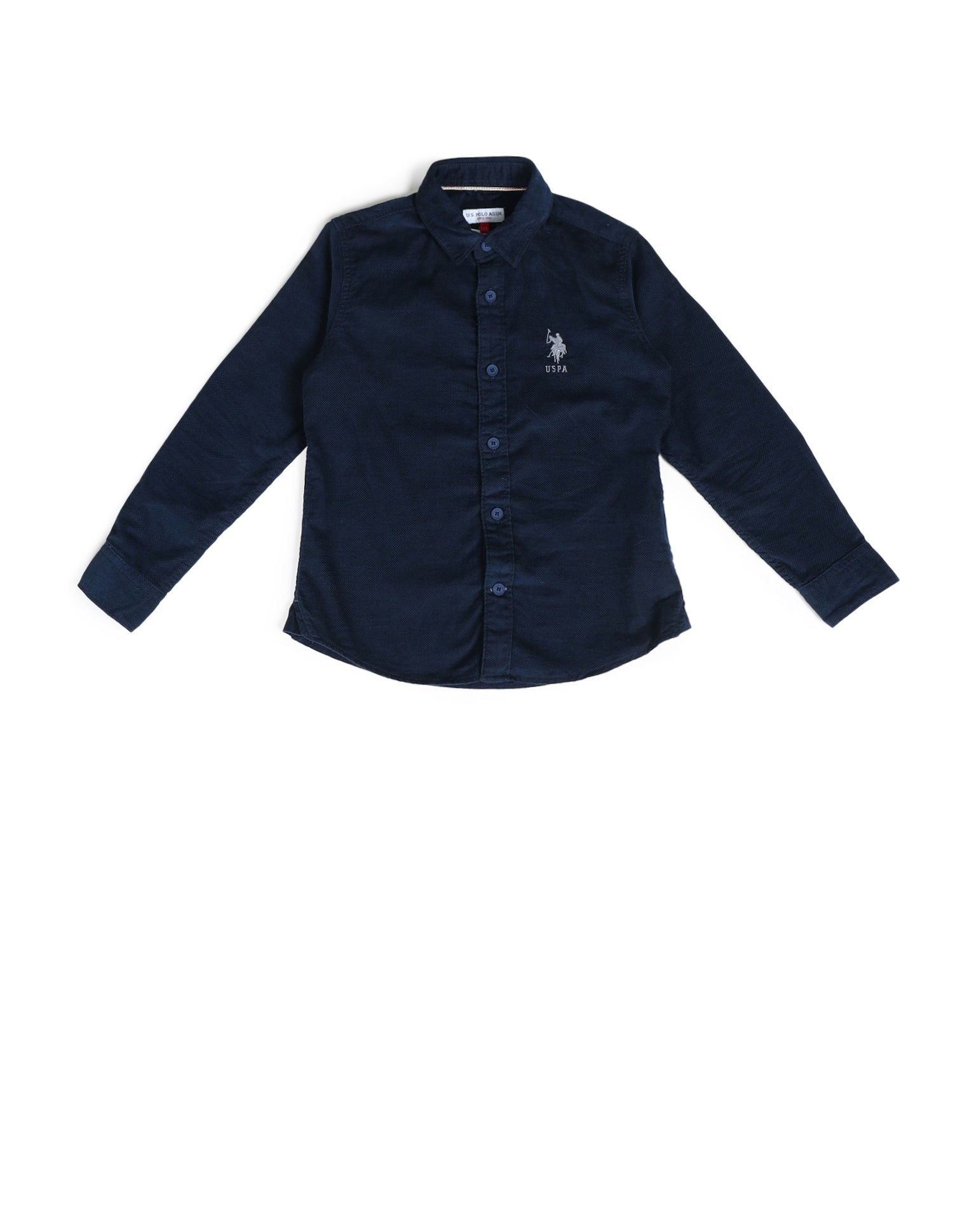 Boys Textured Regular Fit Shirt Navy - U.S. POLO ASSN. | Large