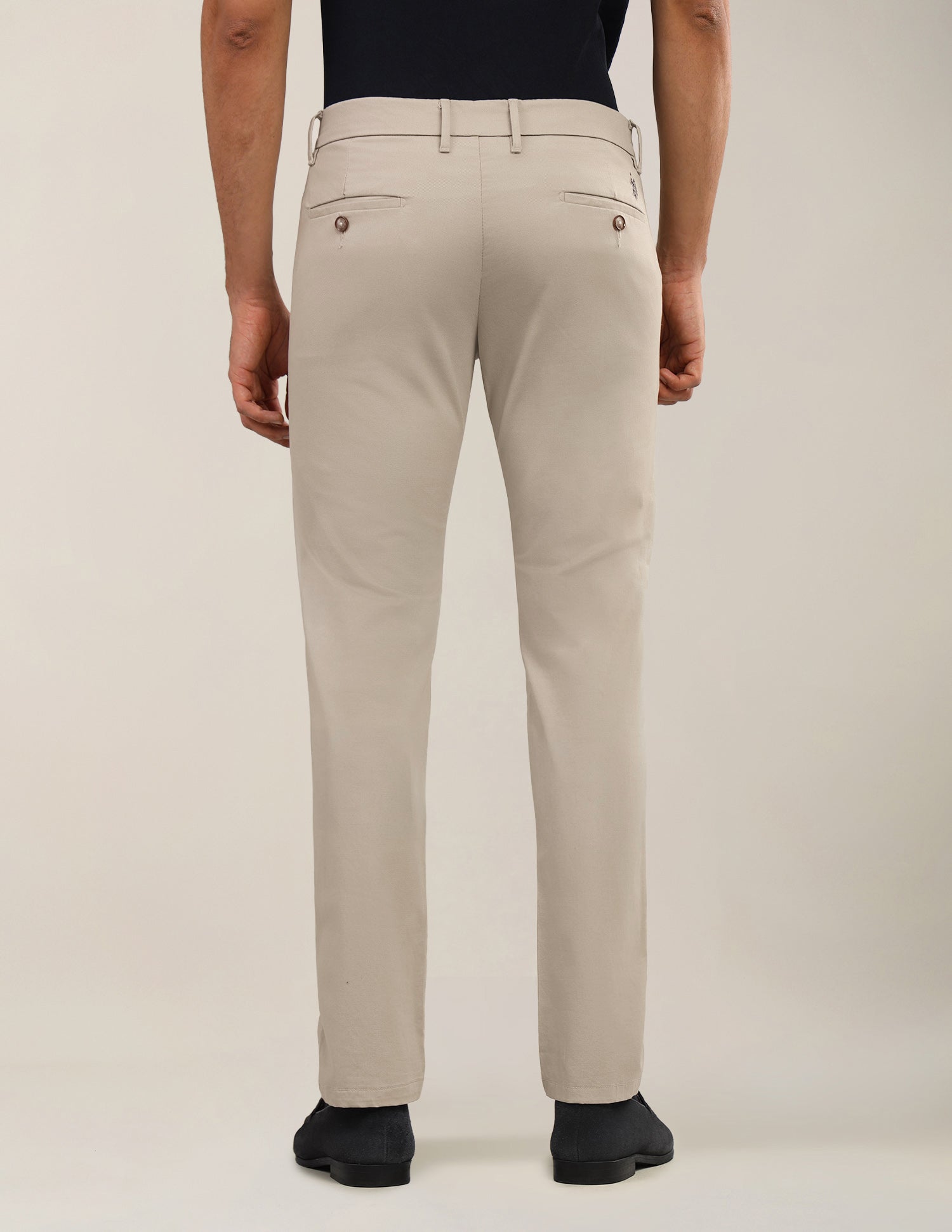 Textured Satin Trousers Beige - U.S. Polo Assn. India | Large